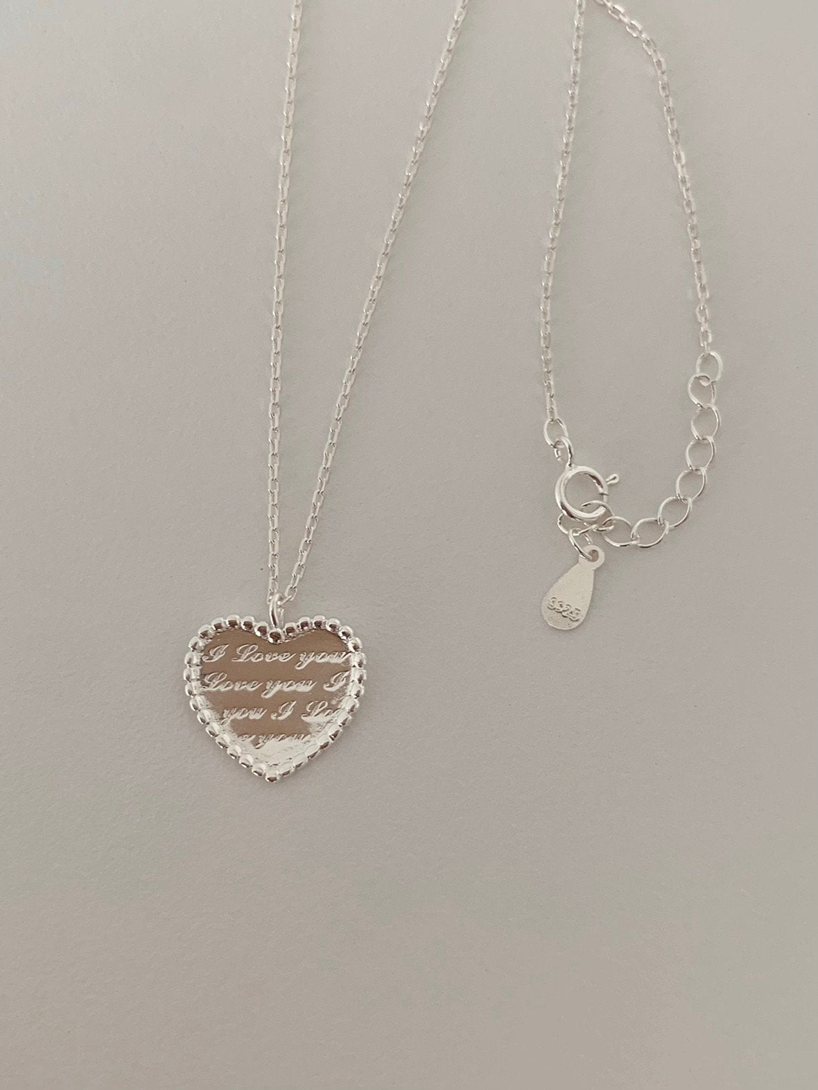 Big heart lettering necklace