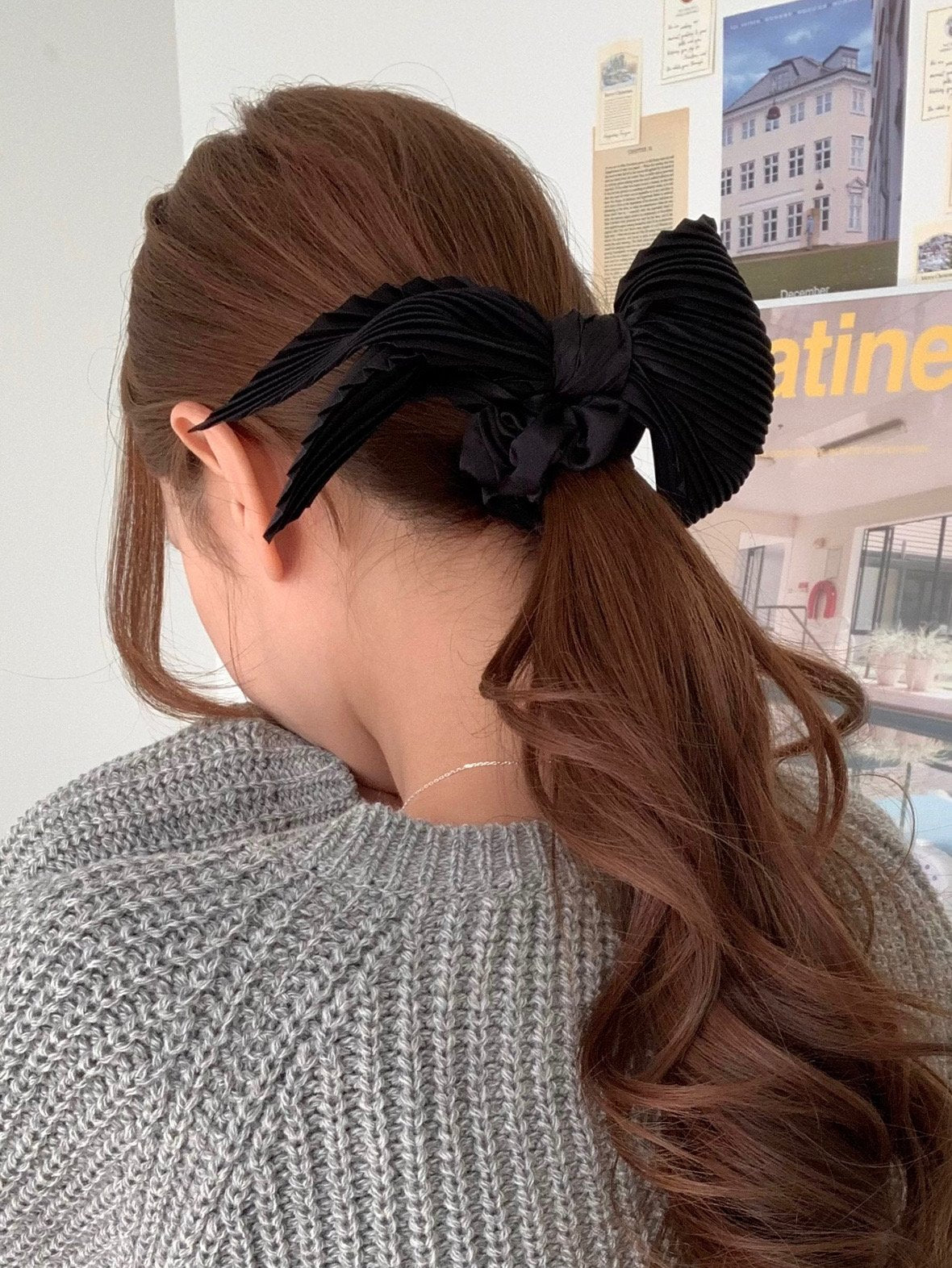 Pleate ribbon hairband-2col