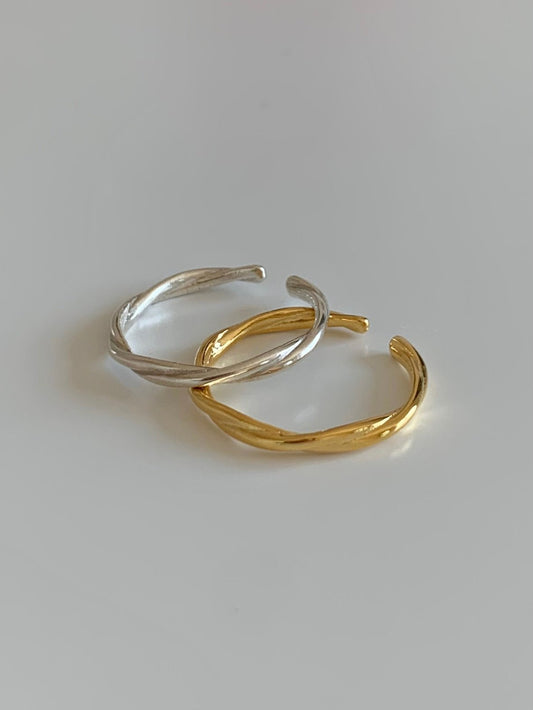 Slim twist open ring-2col