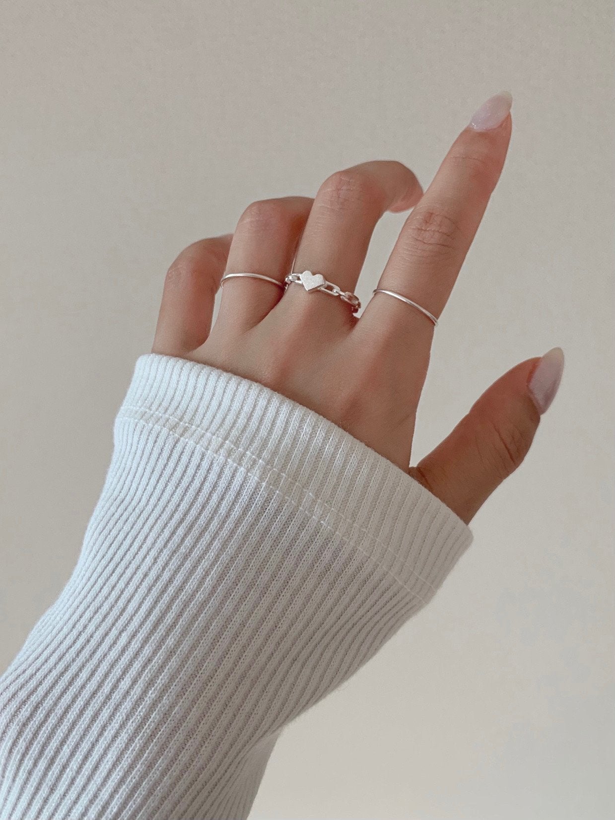 Matte heart open ring