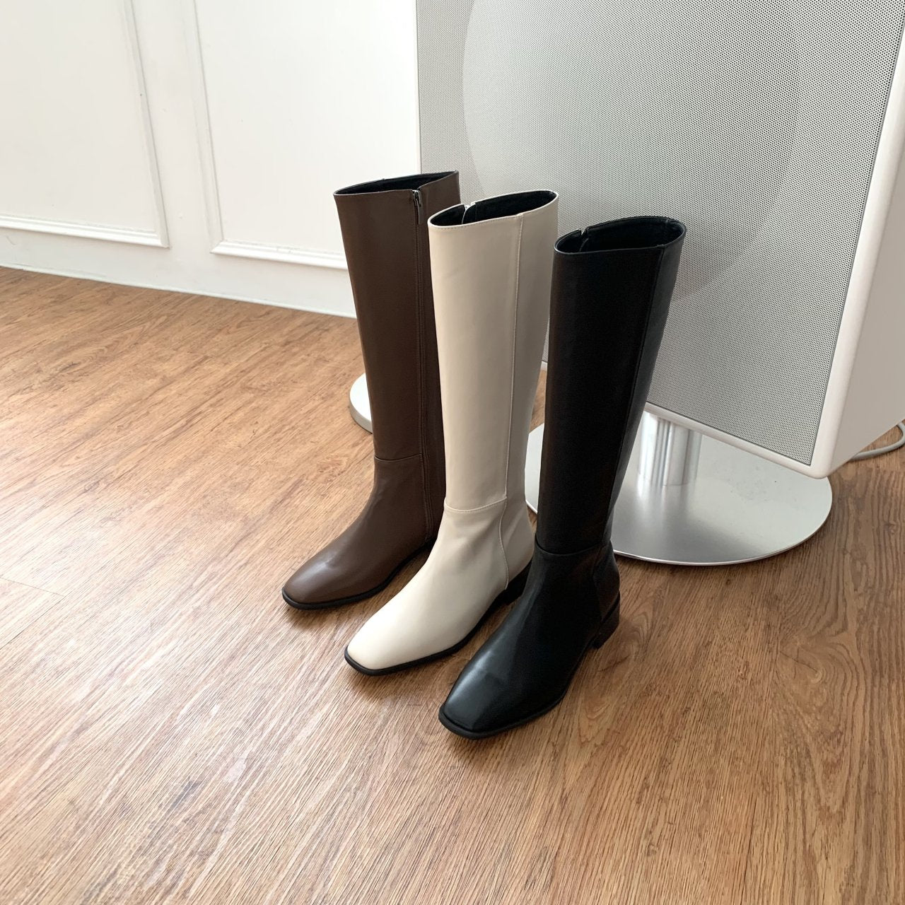 Square basic long boots-3col