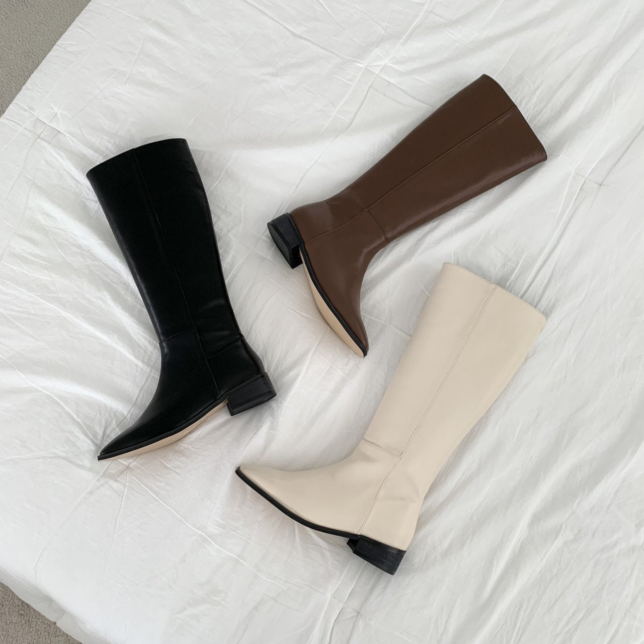 Square basic long boots-3col