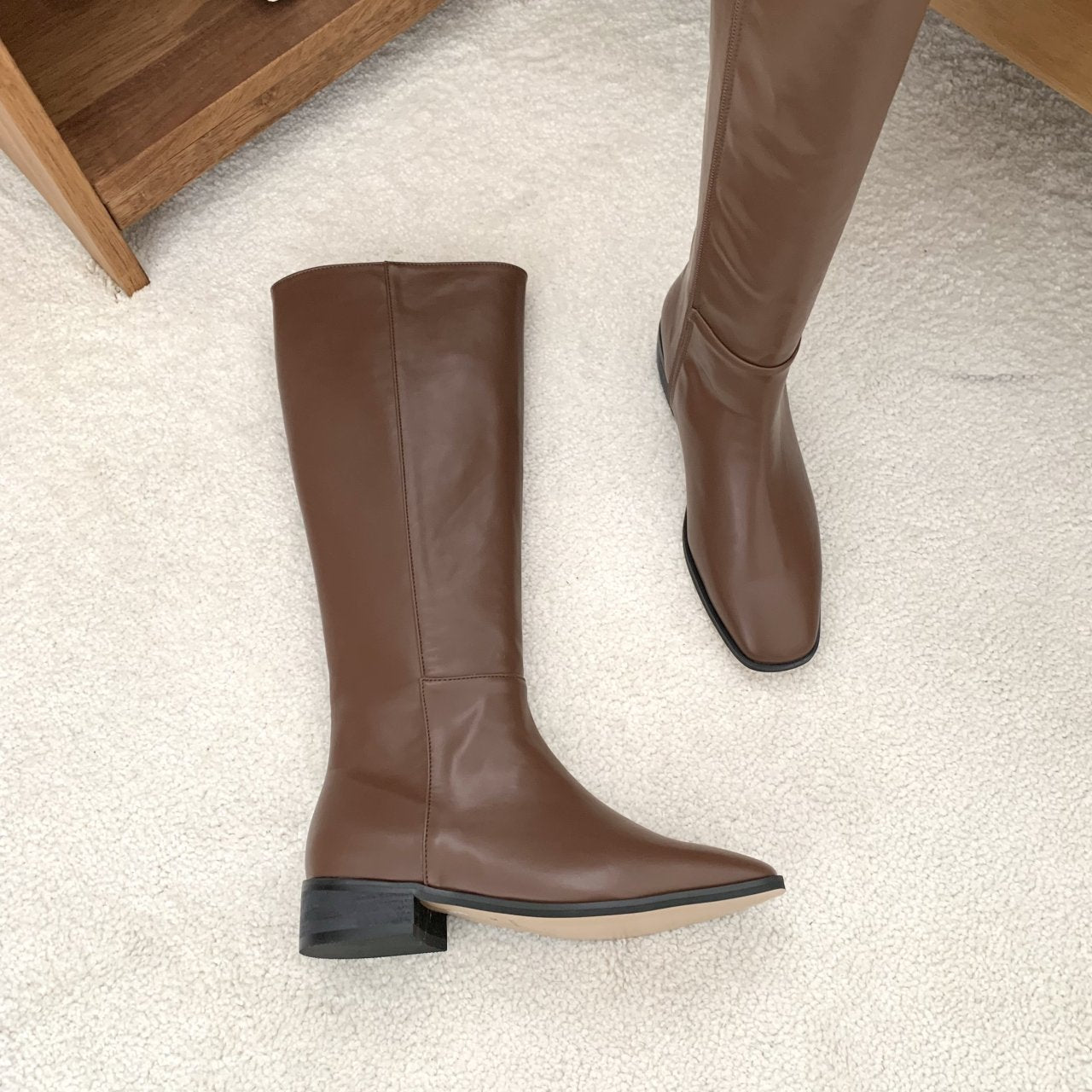 Square basic long boots-3col