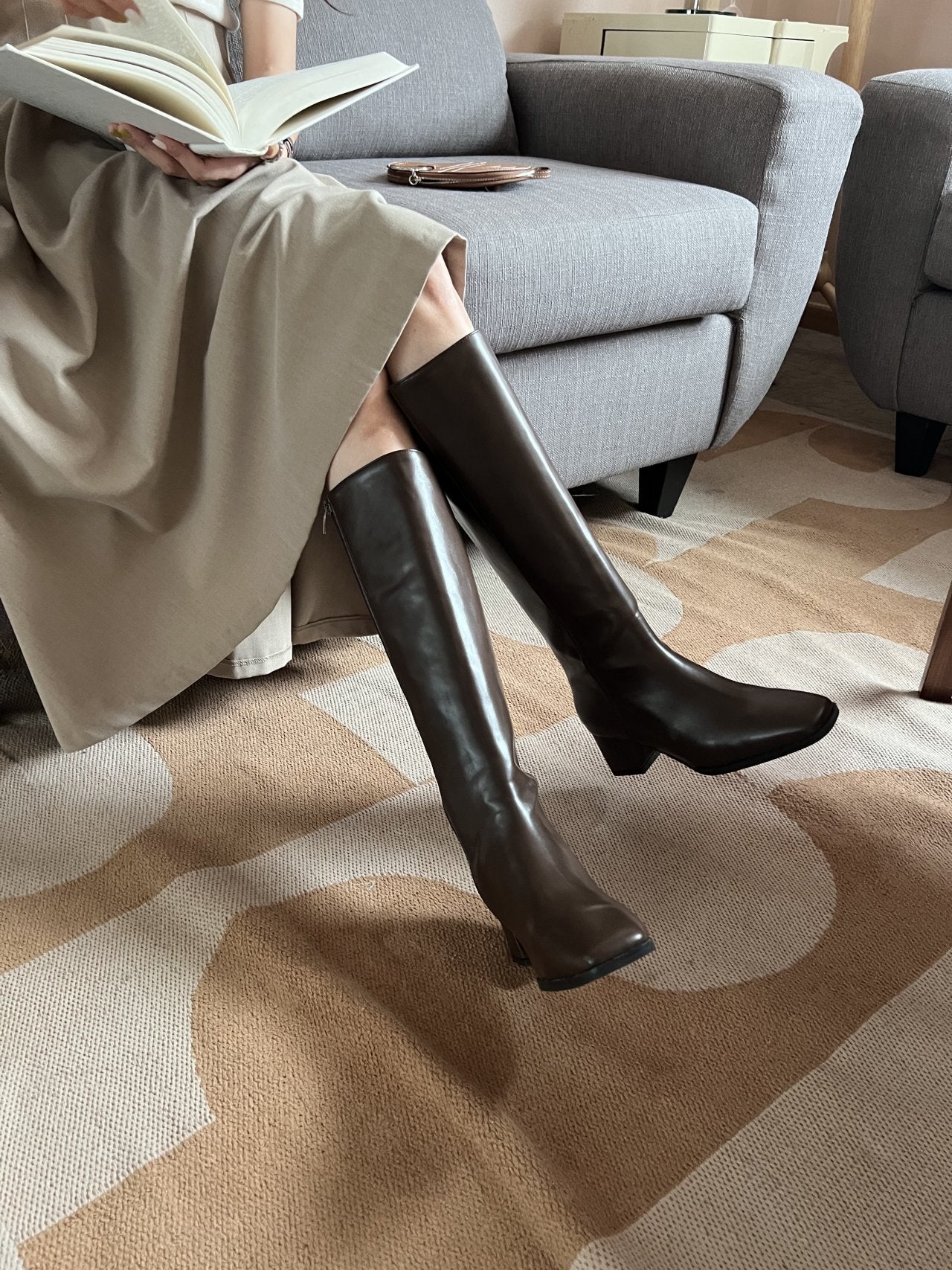 5cm sophisticated long boots-2col