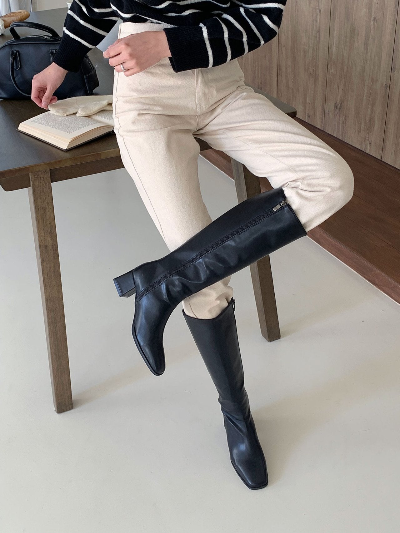 5cm sophisticated long boots-2col