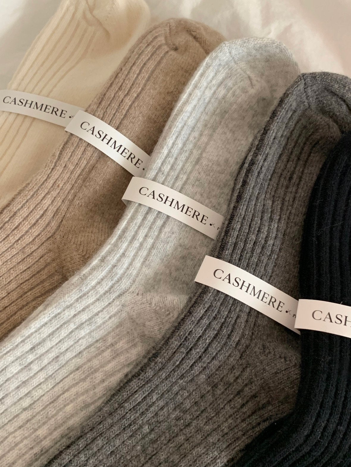 Cashmere knit wool knee socks-5col