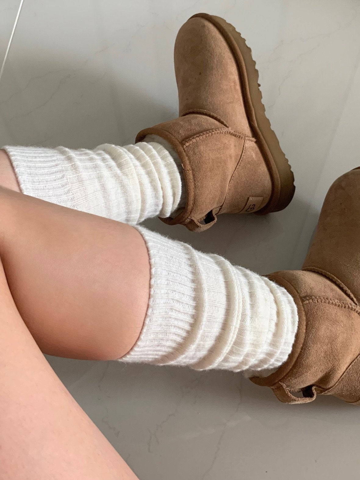 Cashmere knit wool knee socks-5col