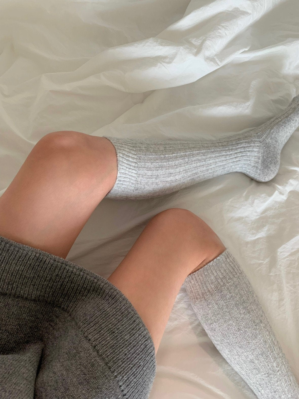 Cashmere knit wool knee socks-5col