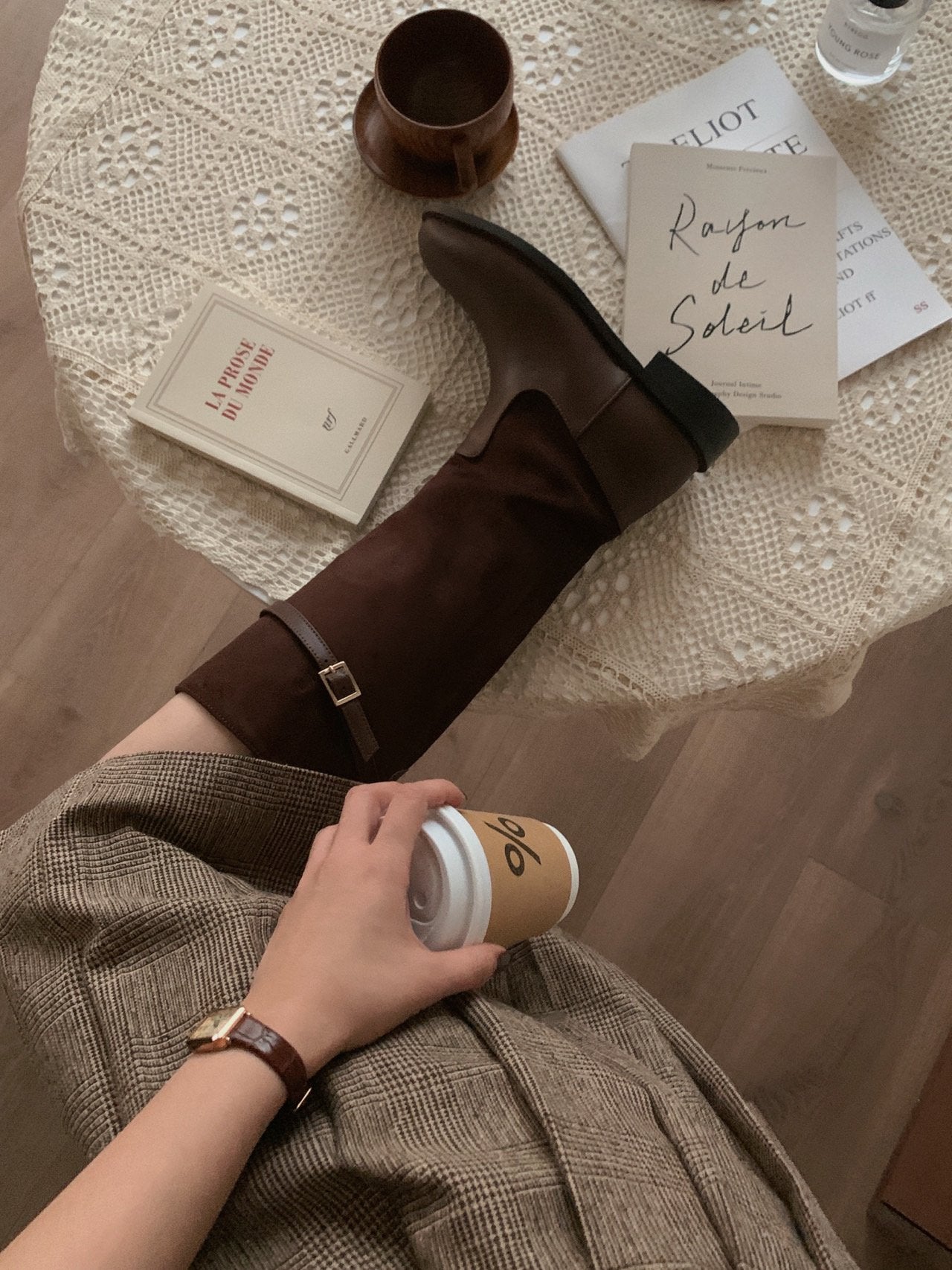 Hazel suede belted long boots-2col