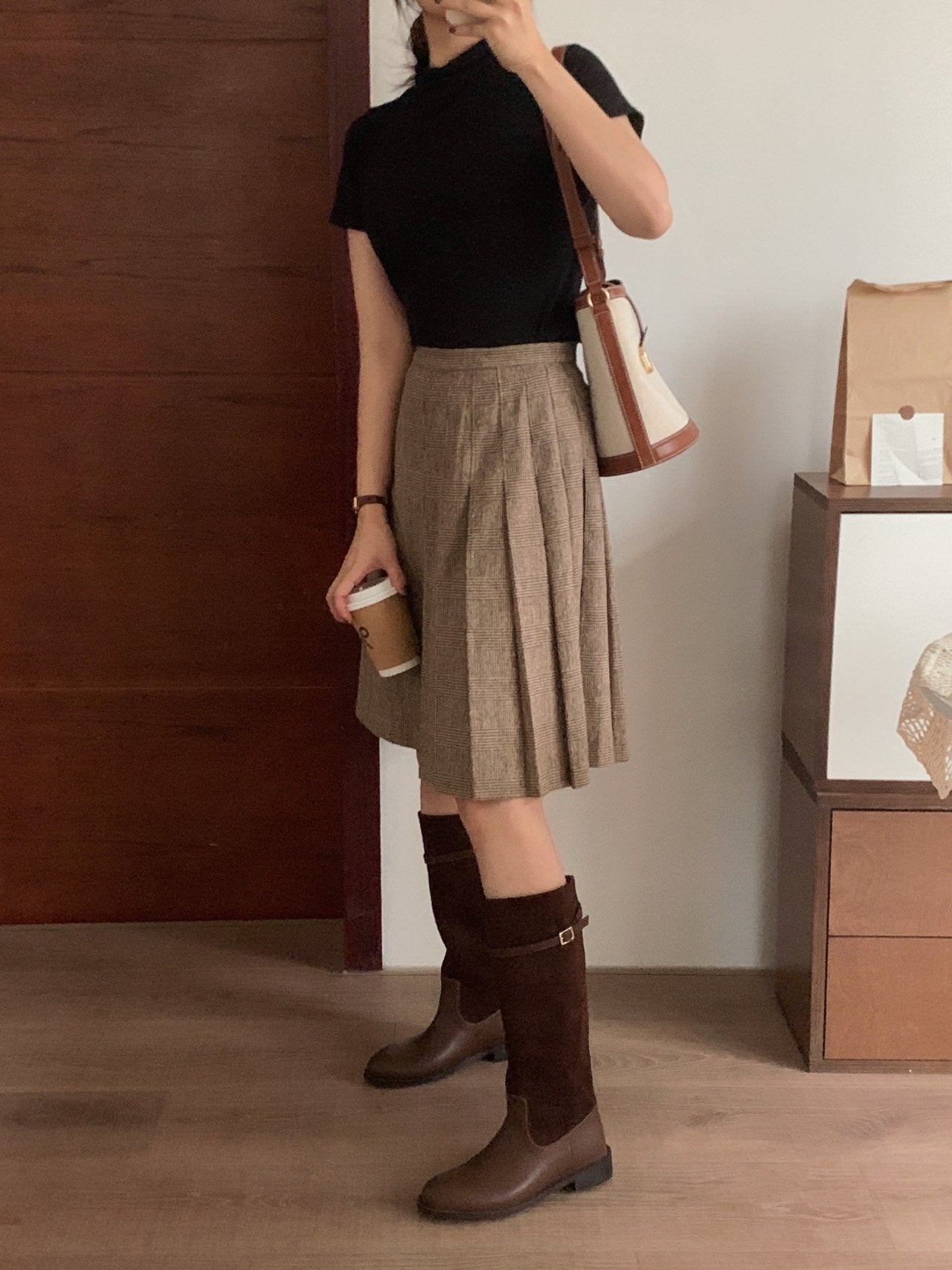 Hazel suede belted long boots-2col