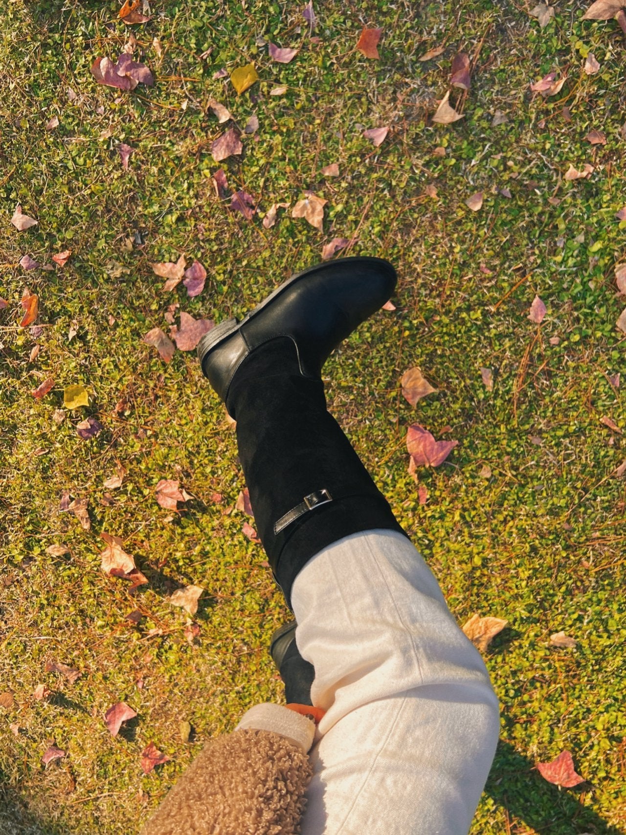 Hazel suede belted long boots-2col