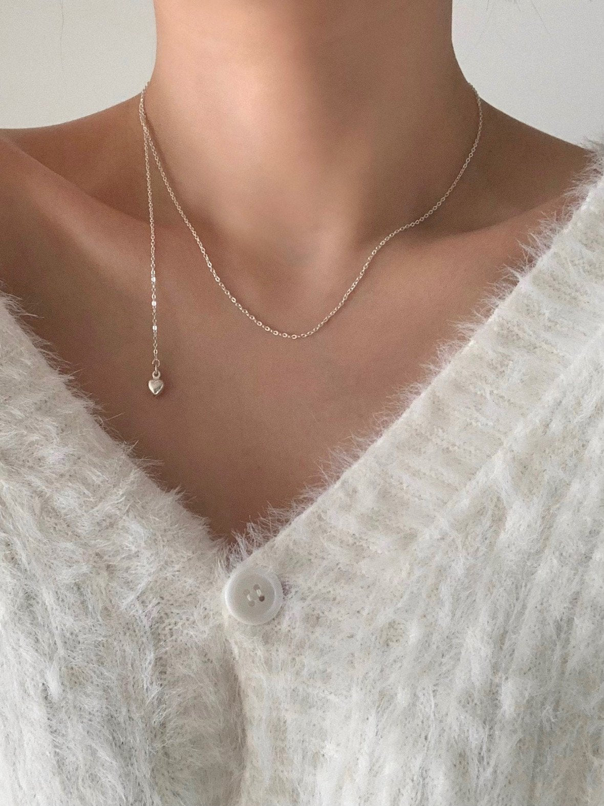 Heart frill necklace