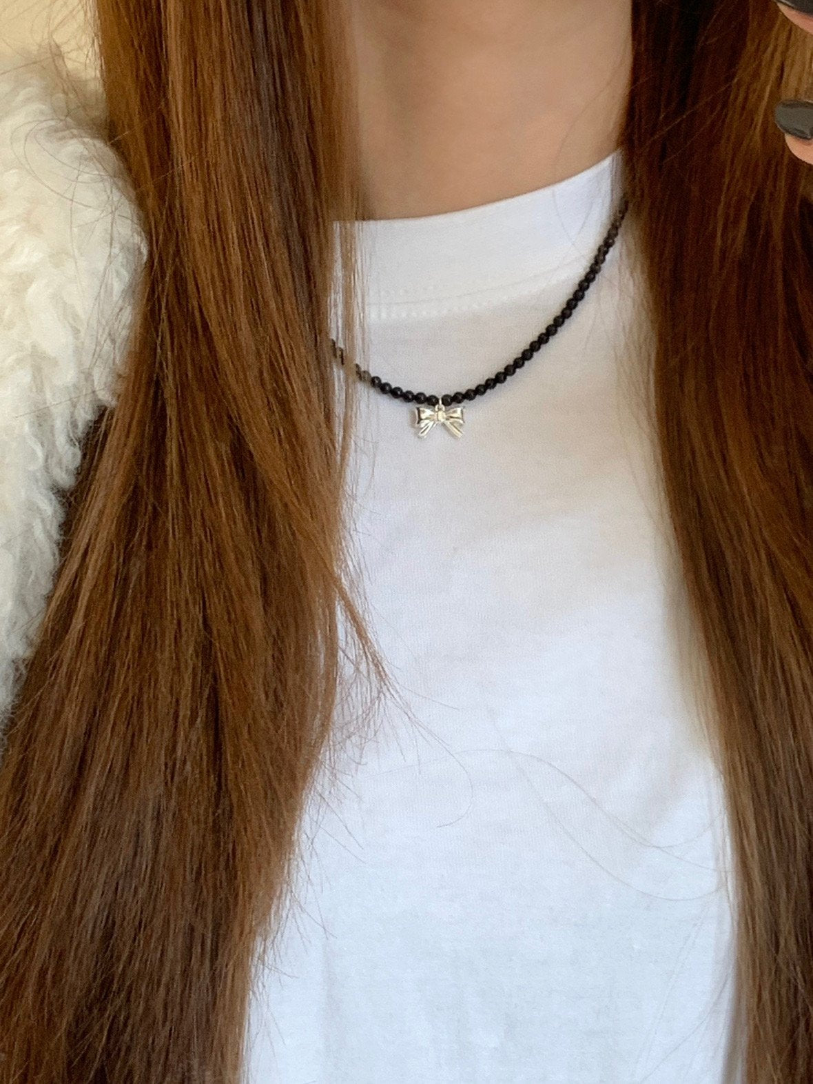 Onyx Ribbon Necklace