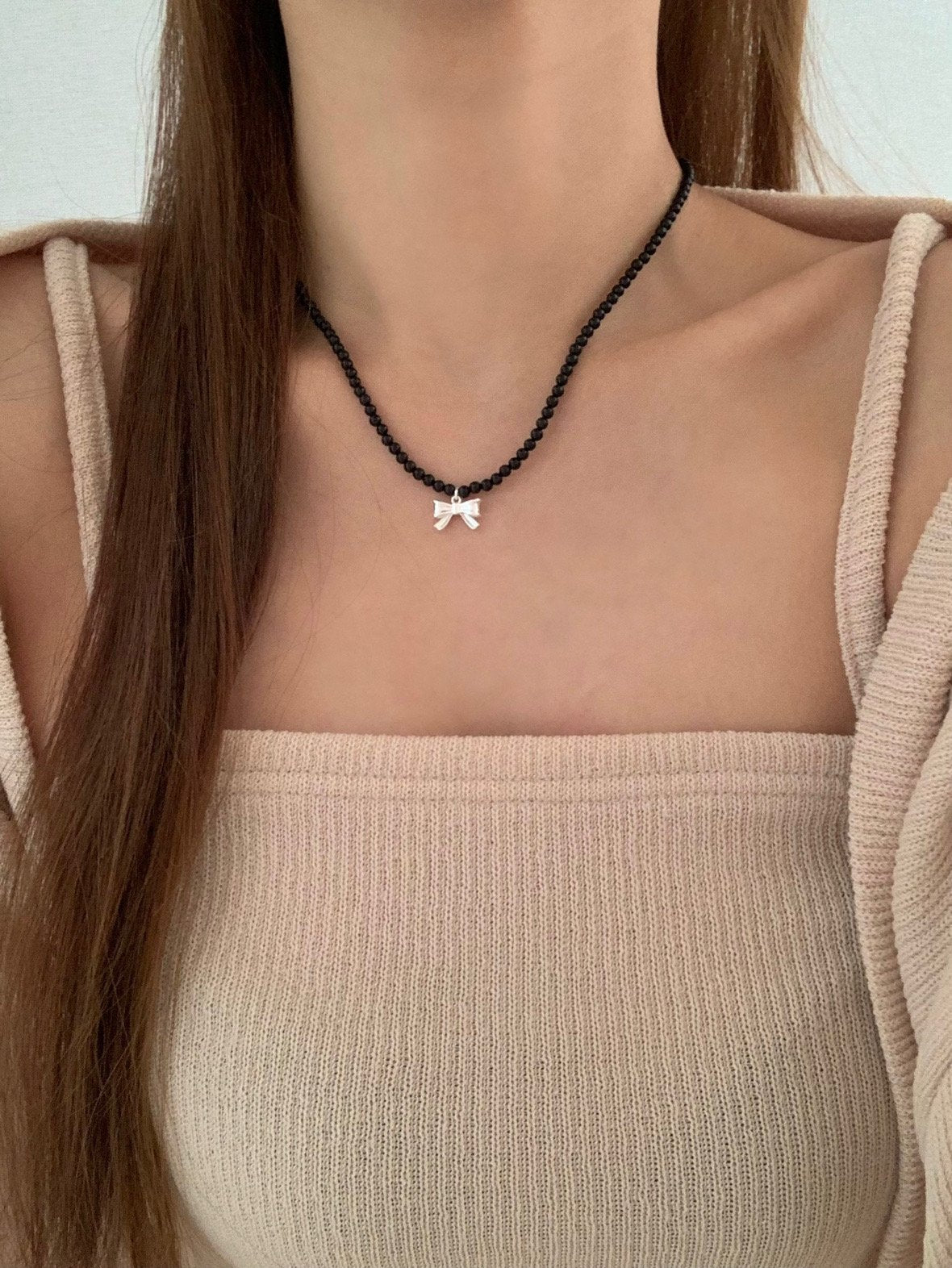 Onyx Ribbon Necklace