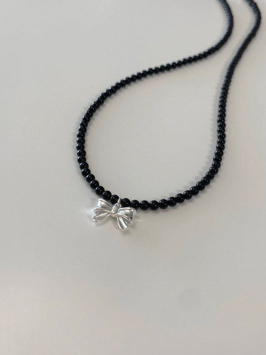 Onyx Ribbon Necklace