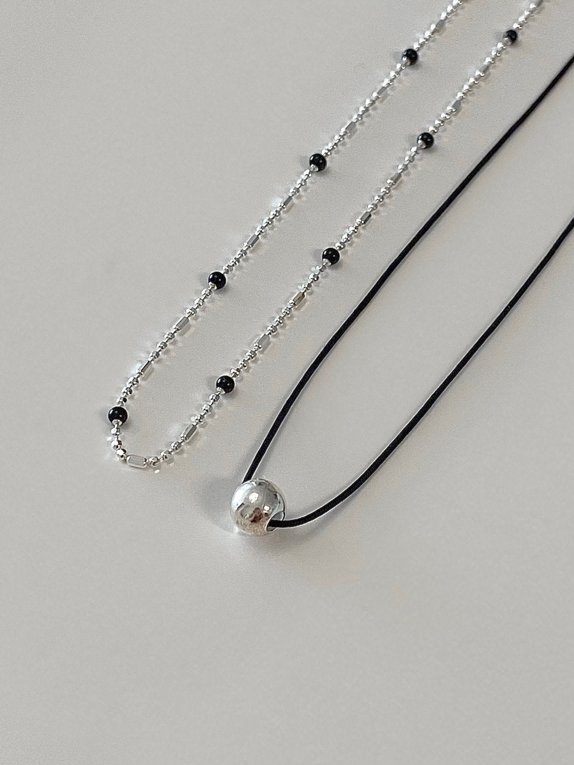 silver ball necklace