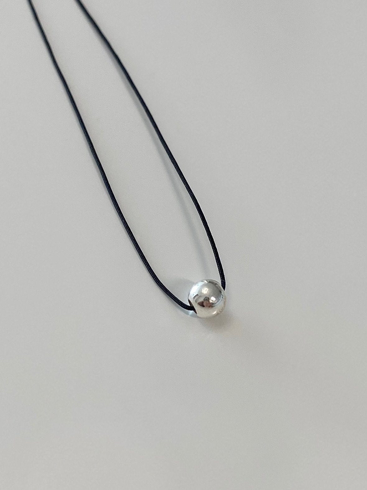 silver ball necklace