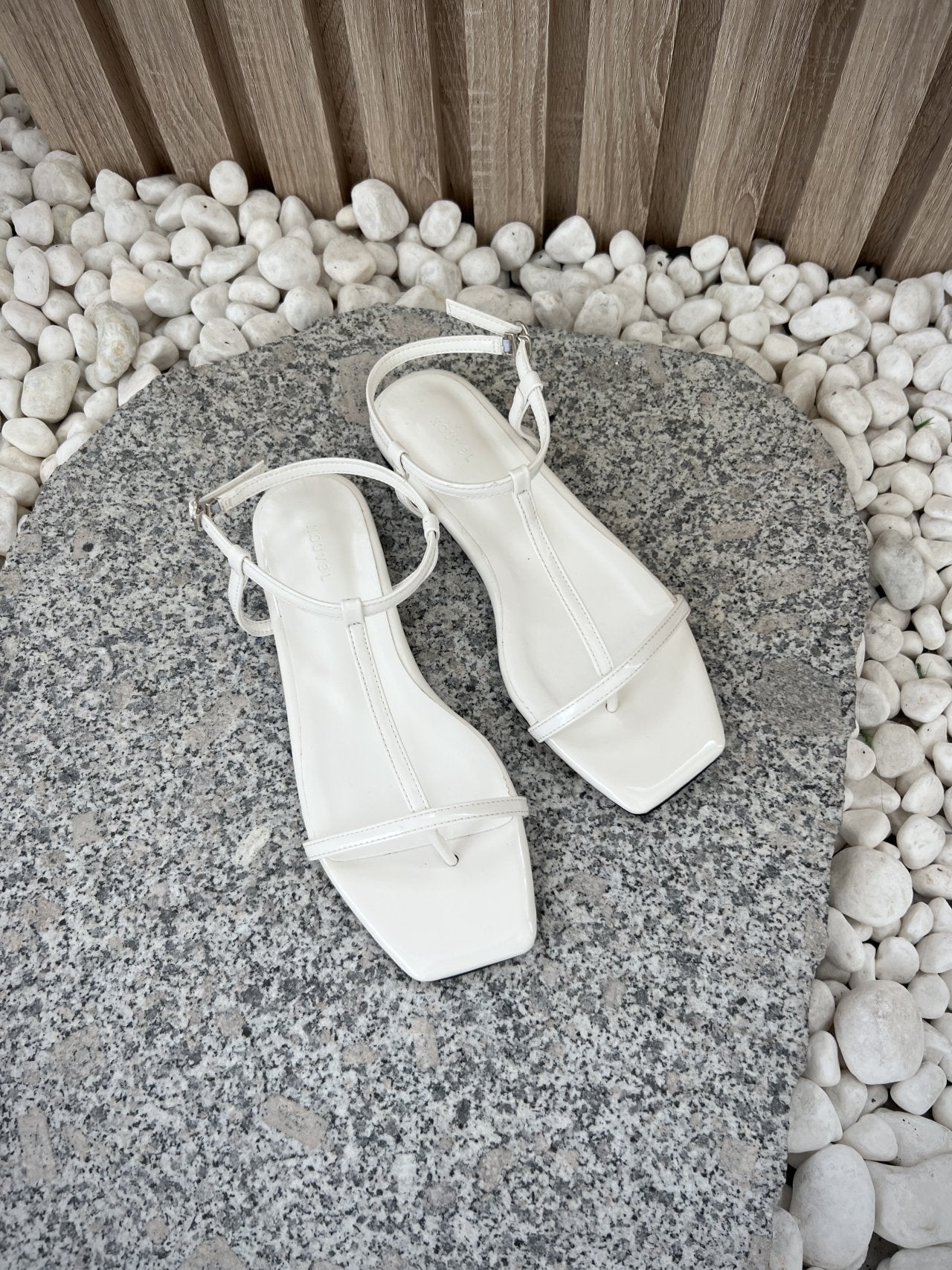 strap flat sandals-3col
