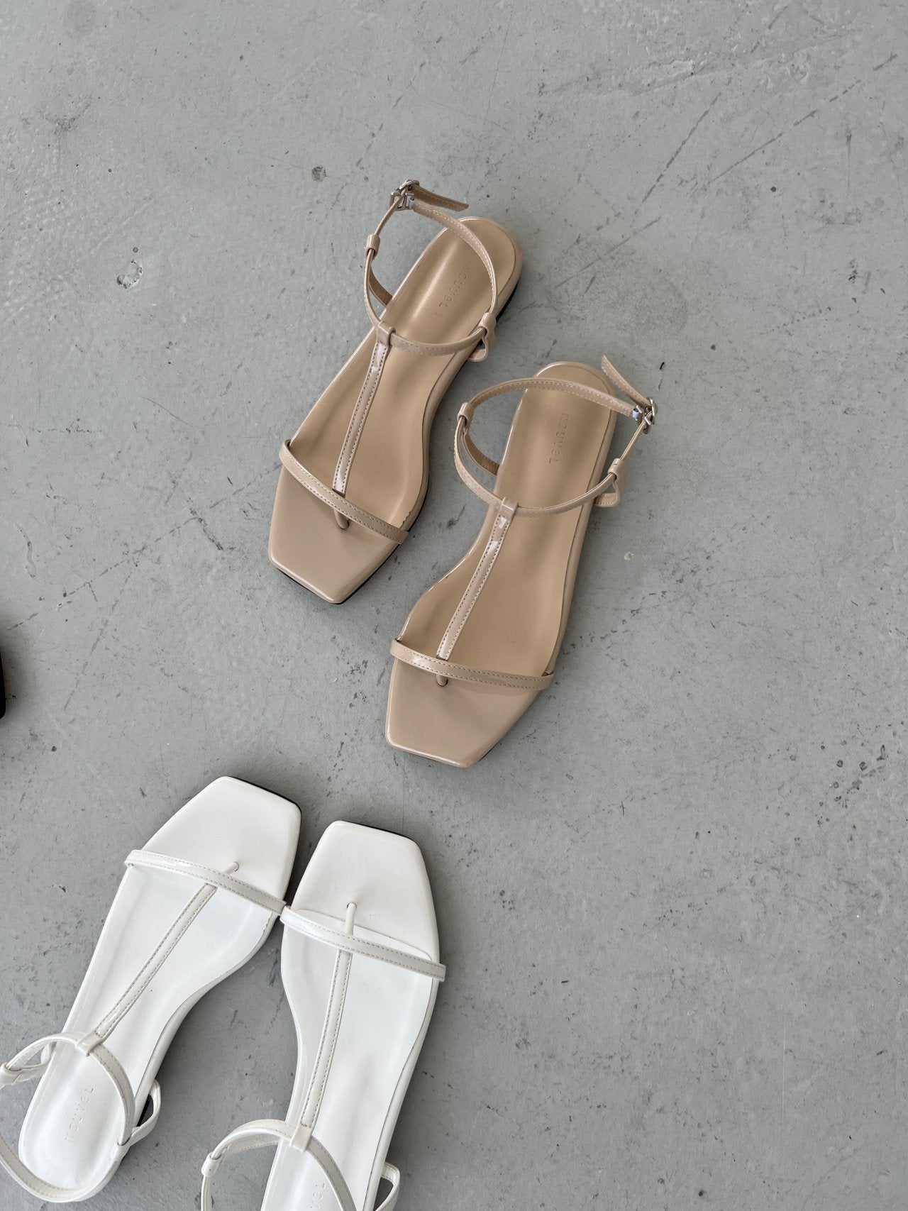 strap flat sandals-3col
