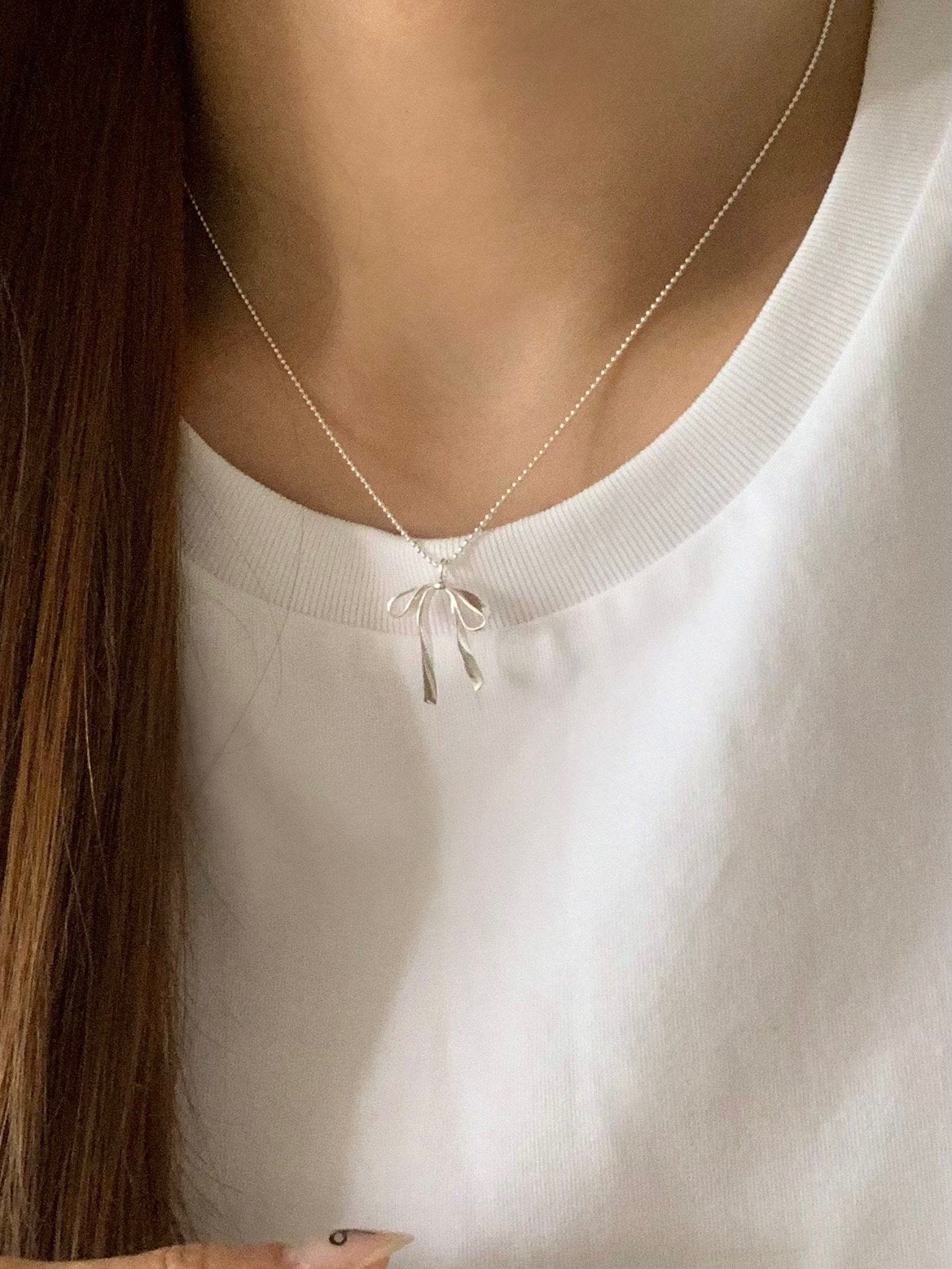 a ribbon necklace