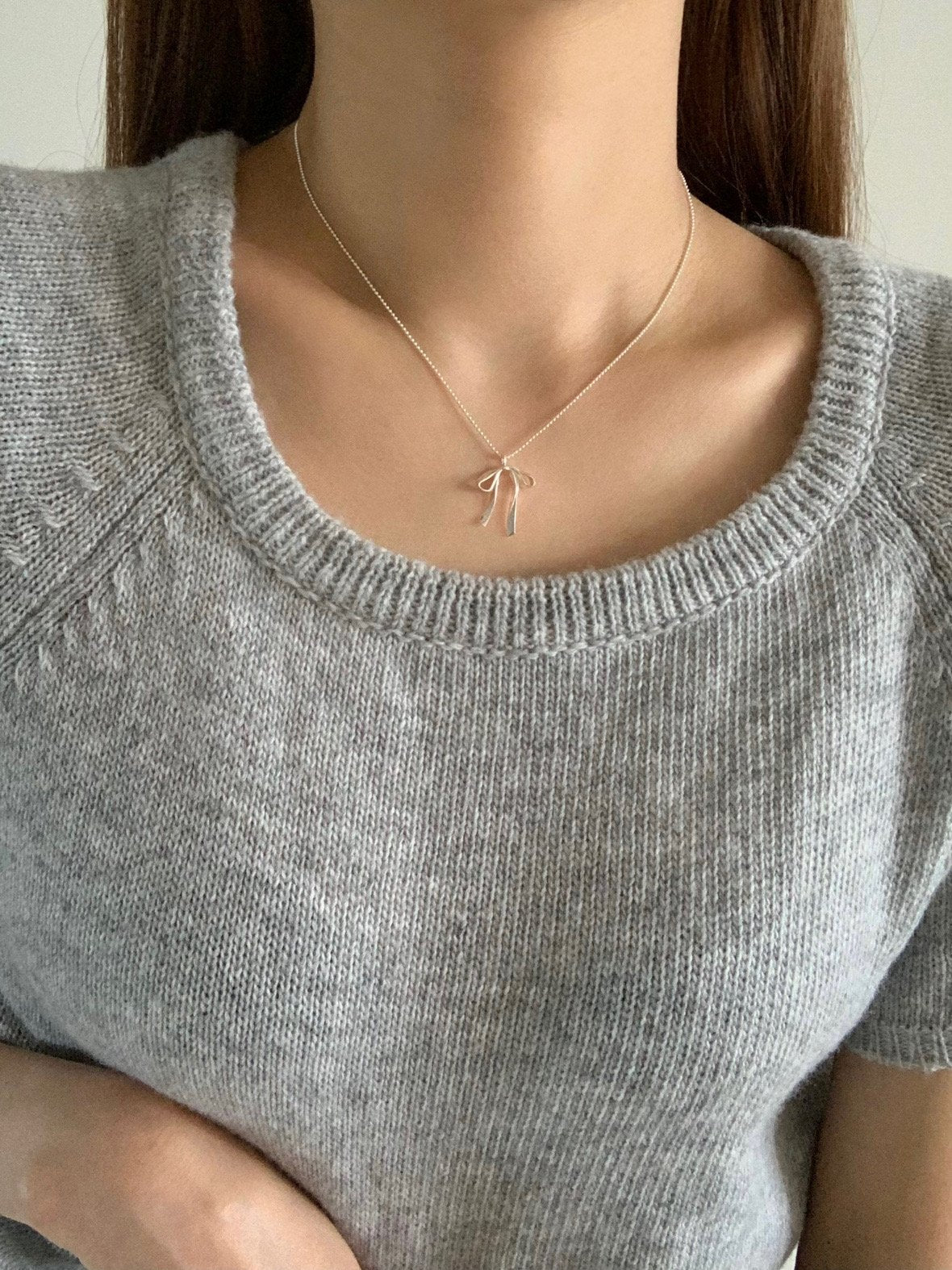 a ribbon necklace