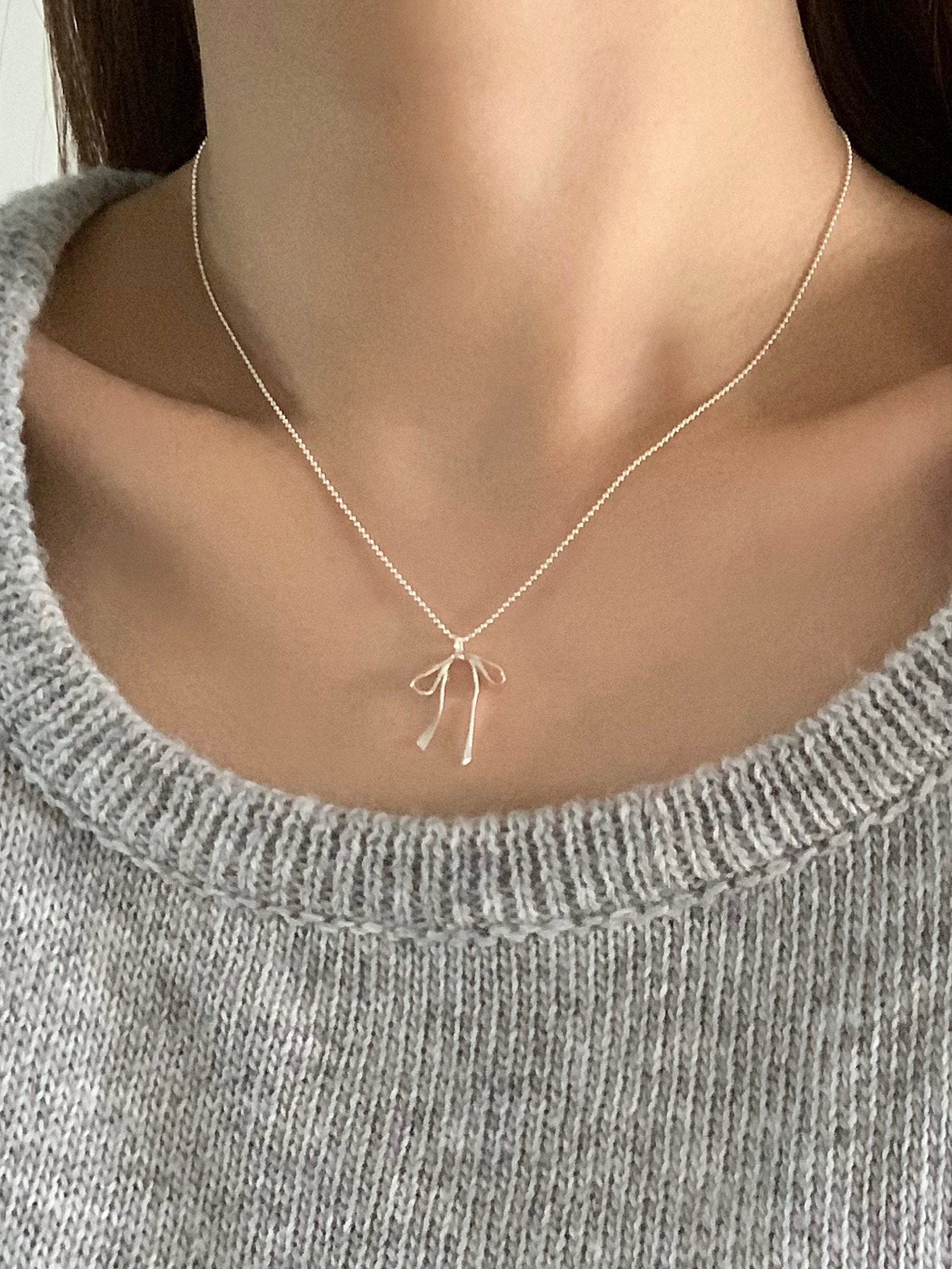 a ribbon necklace