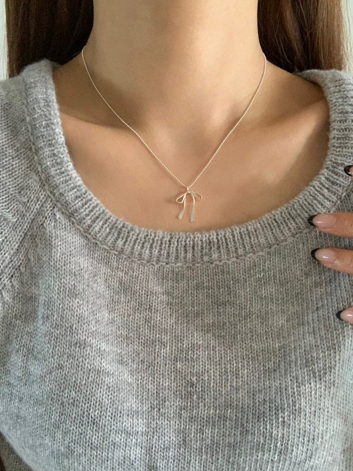 a ribbon necklace