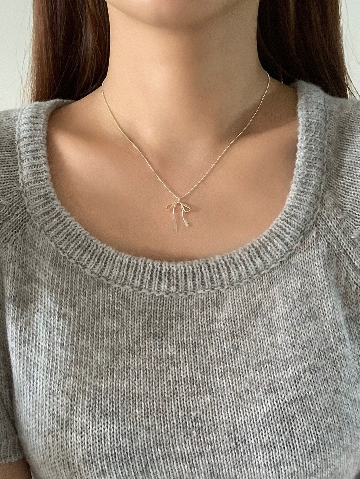 a ribbon necklace