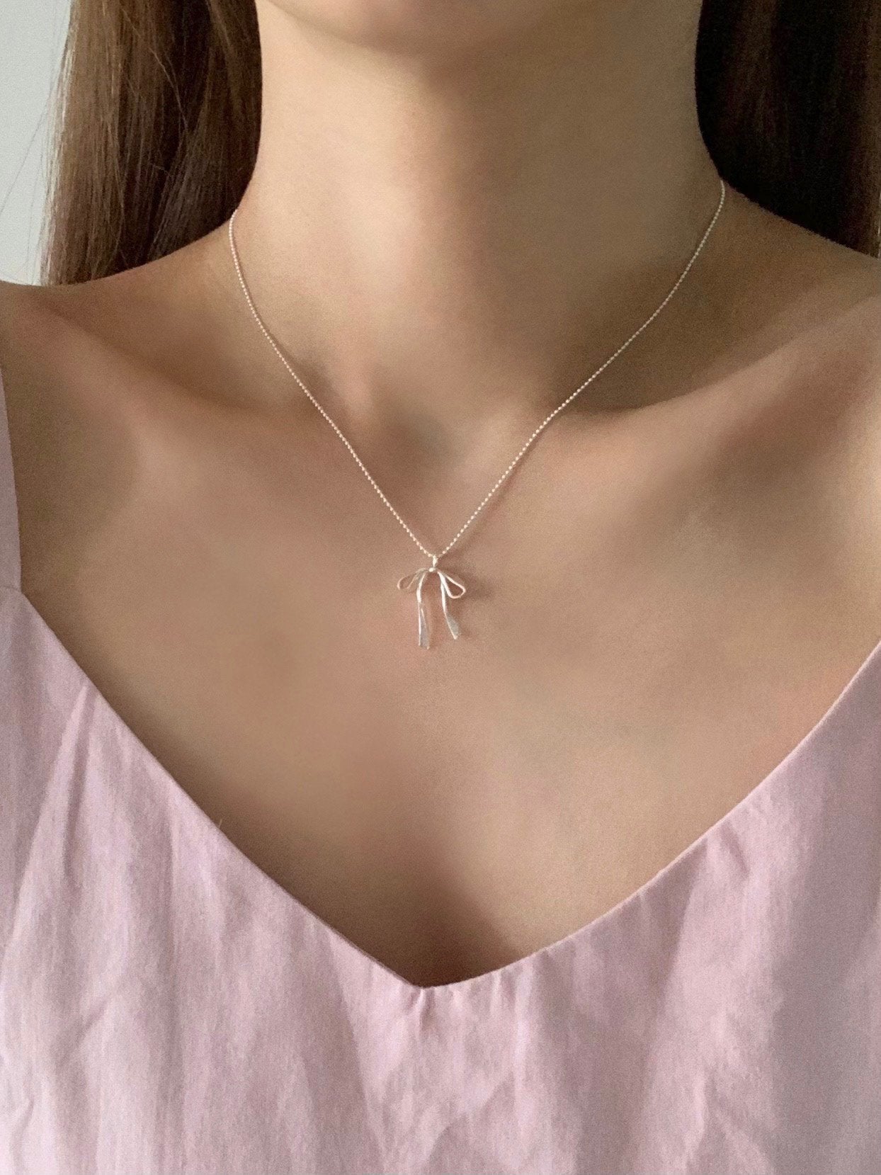 a ribbon necklace