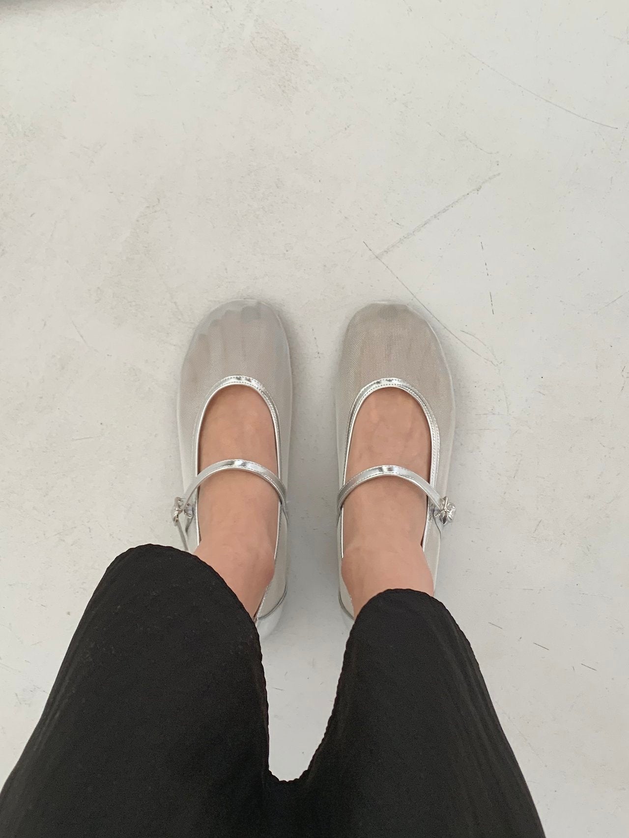 Mesh Merijane Strap Flat