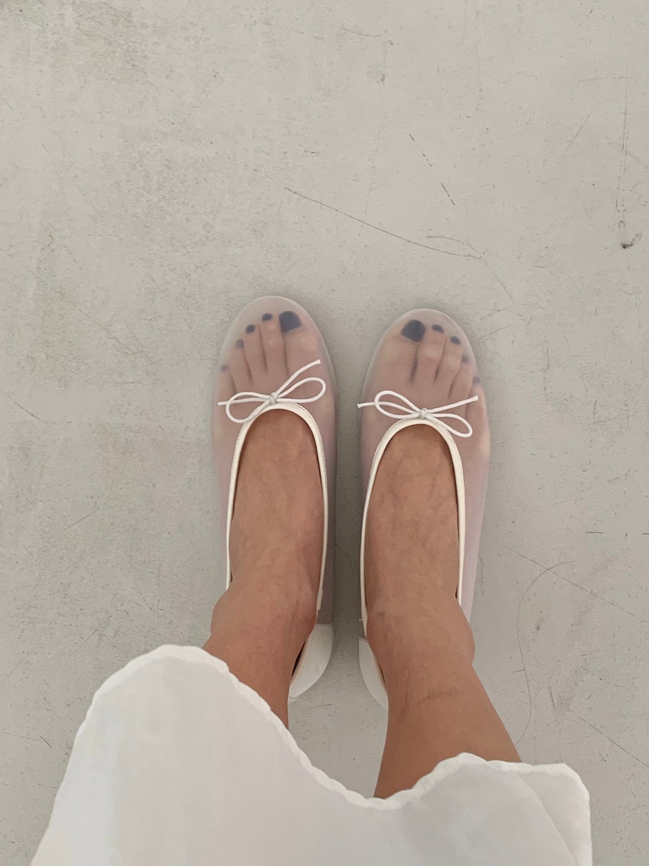mesh speckle ribbon flat