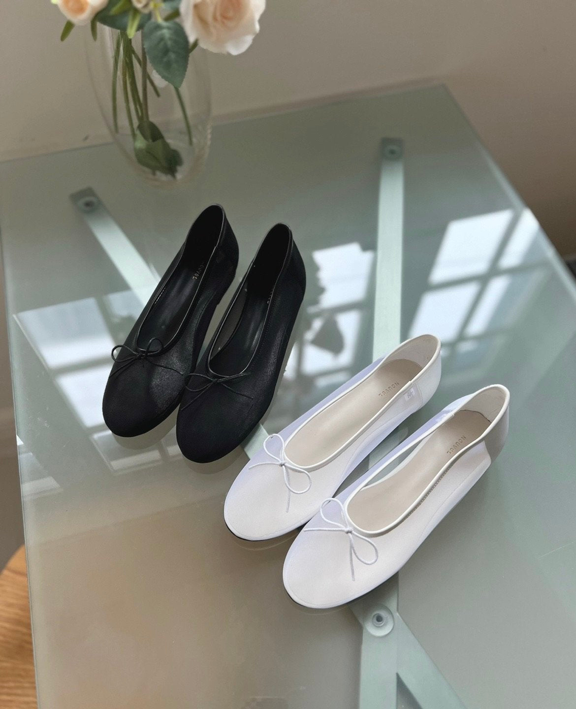 mesh speckle ribbon flat