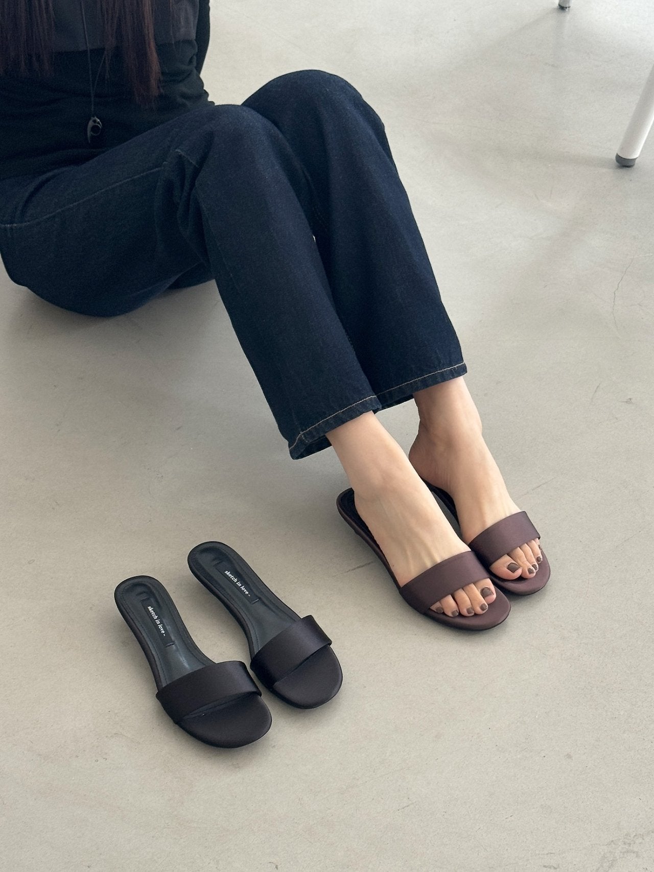 Basic Satin Mule 3 cm