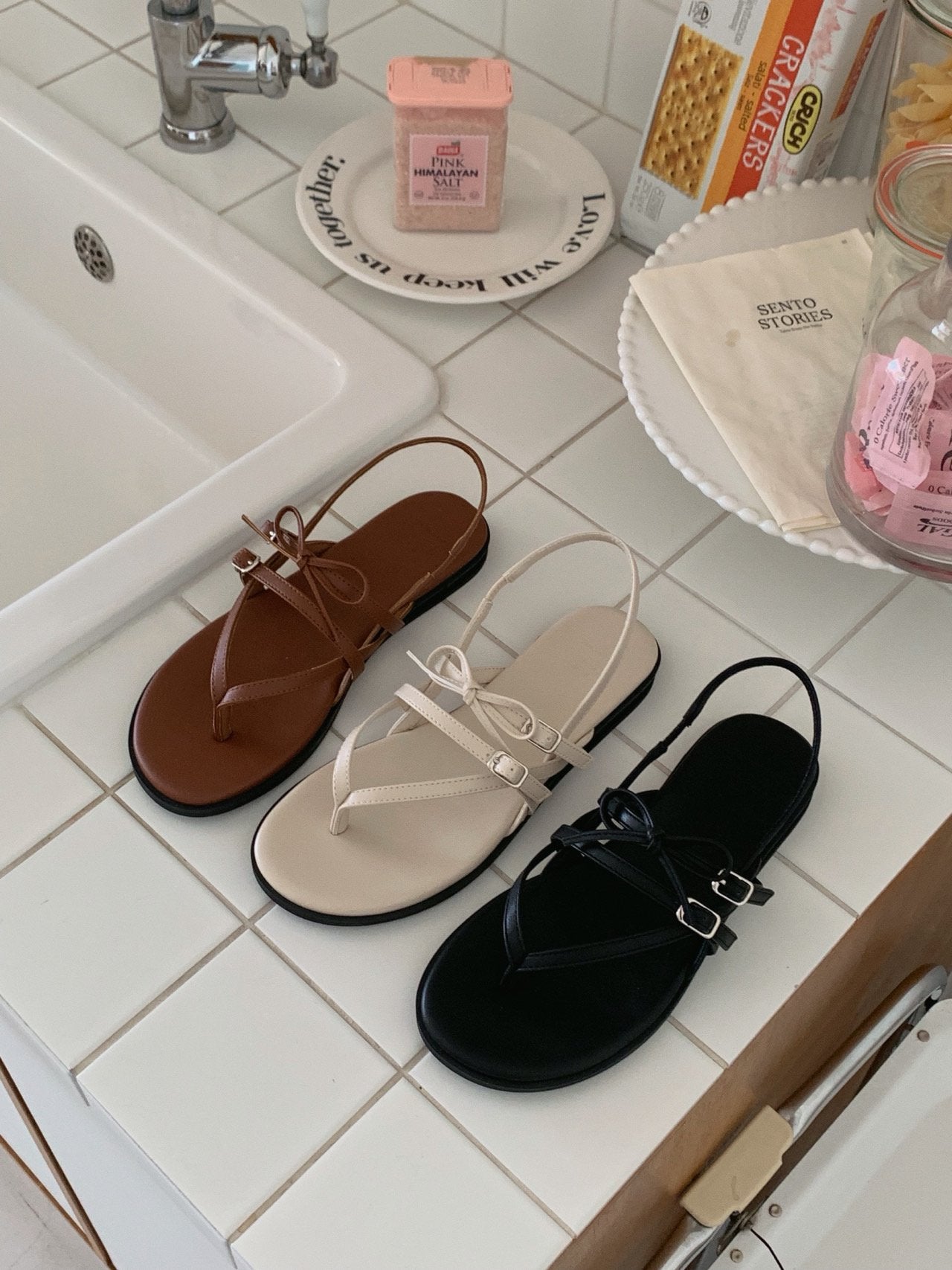 Monet Ribbon Sandals