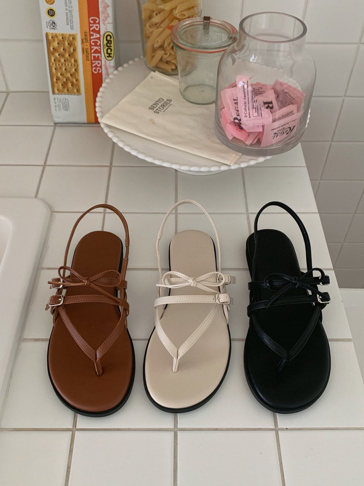 Monet Ribbon Sandals