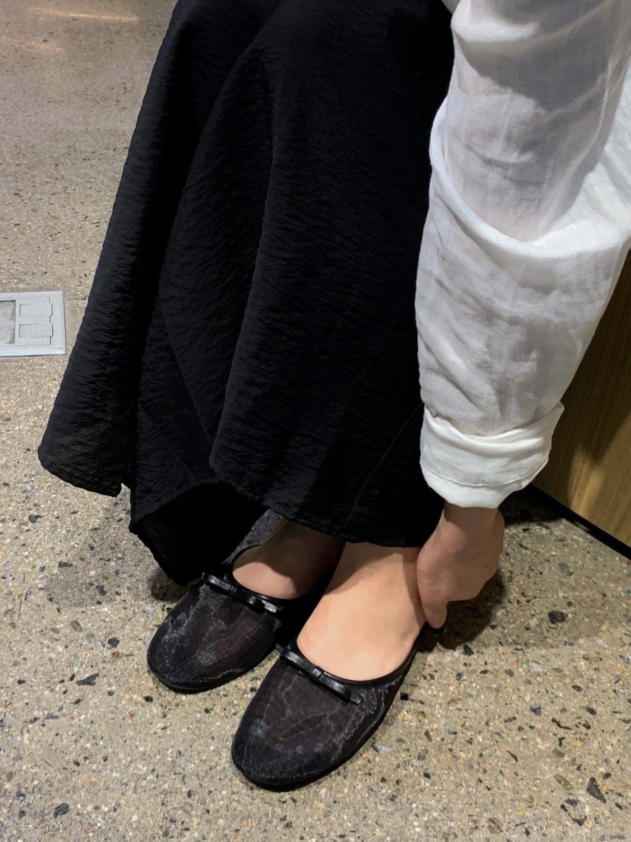 Petit Ribbon Mesh Mule
