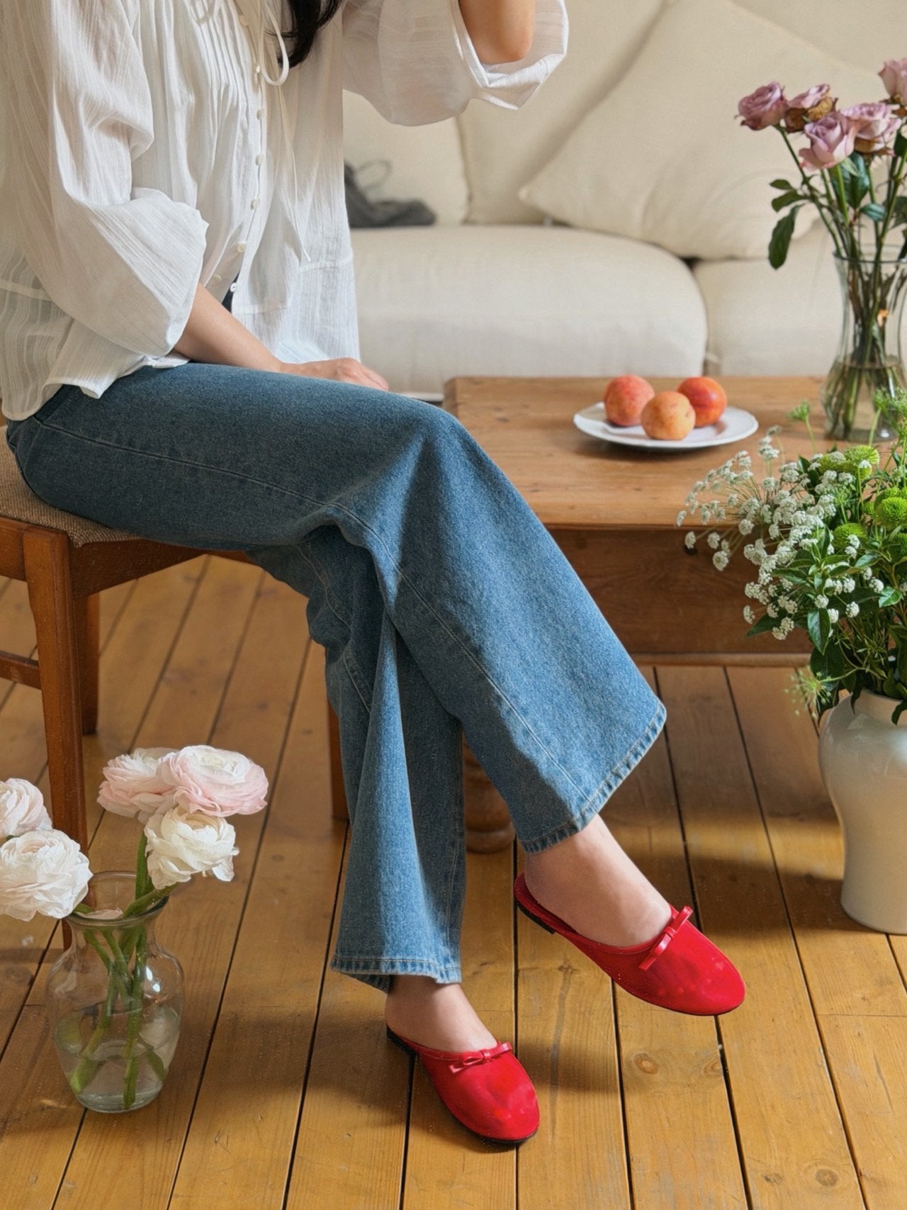 Petit Ribbon Mesh Mule