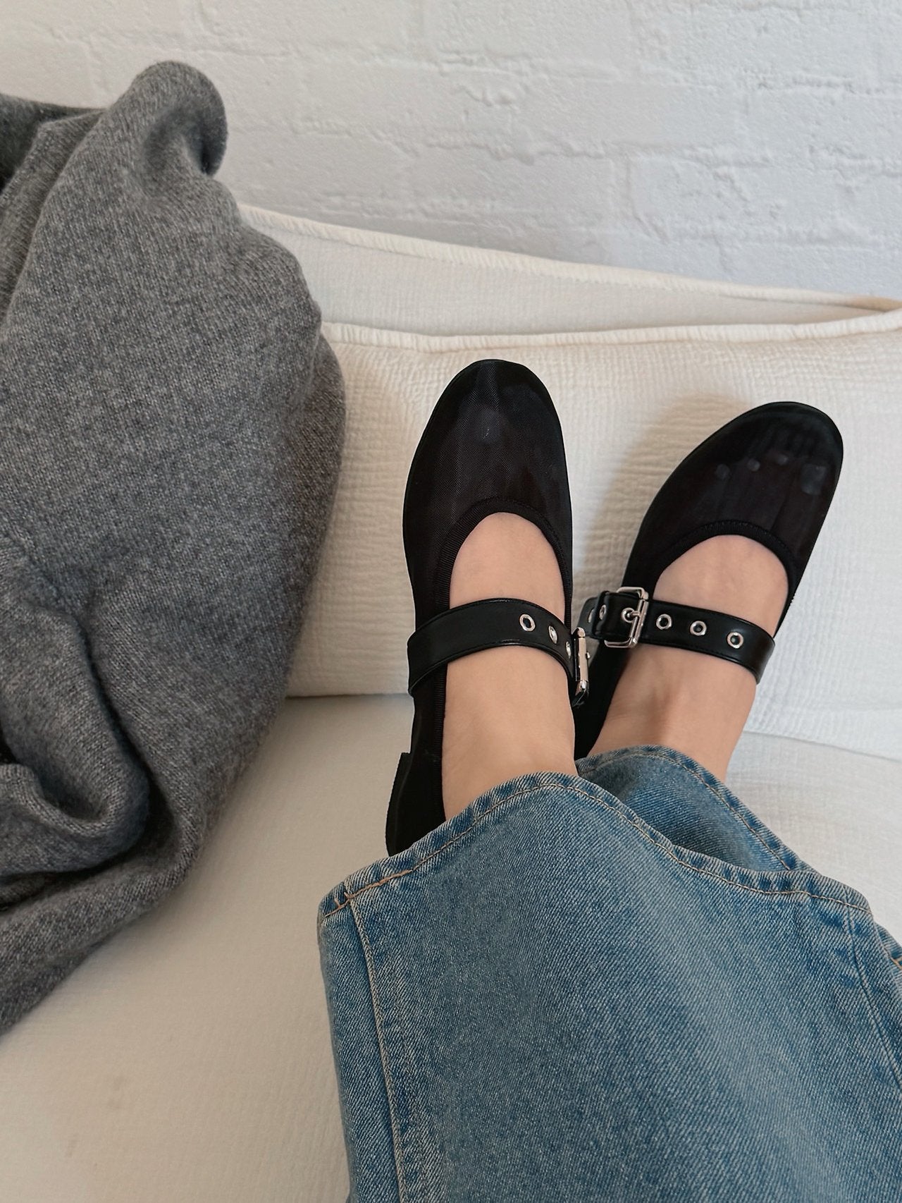 Mesh Eyelet Strap Maryjane