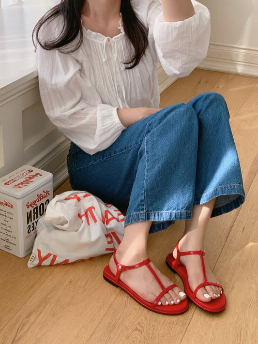 Slim T-Strap Sandals