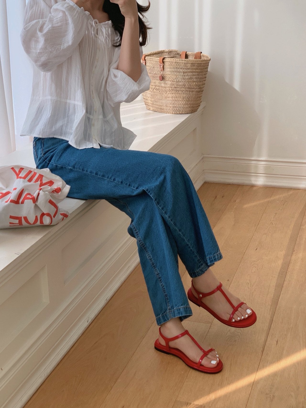 Slim T-Strap Sandals