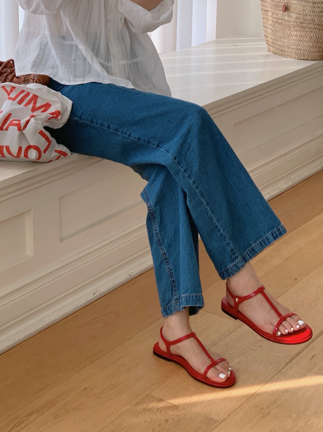 Slim T-Strap Sandals