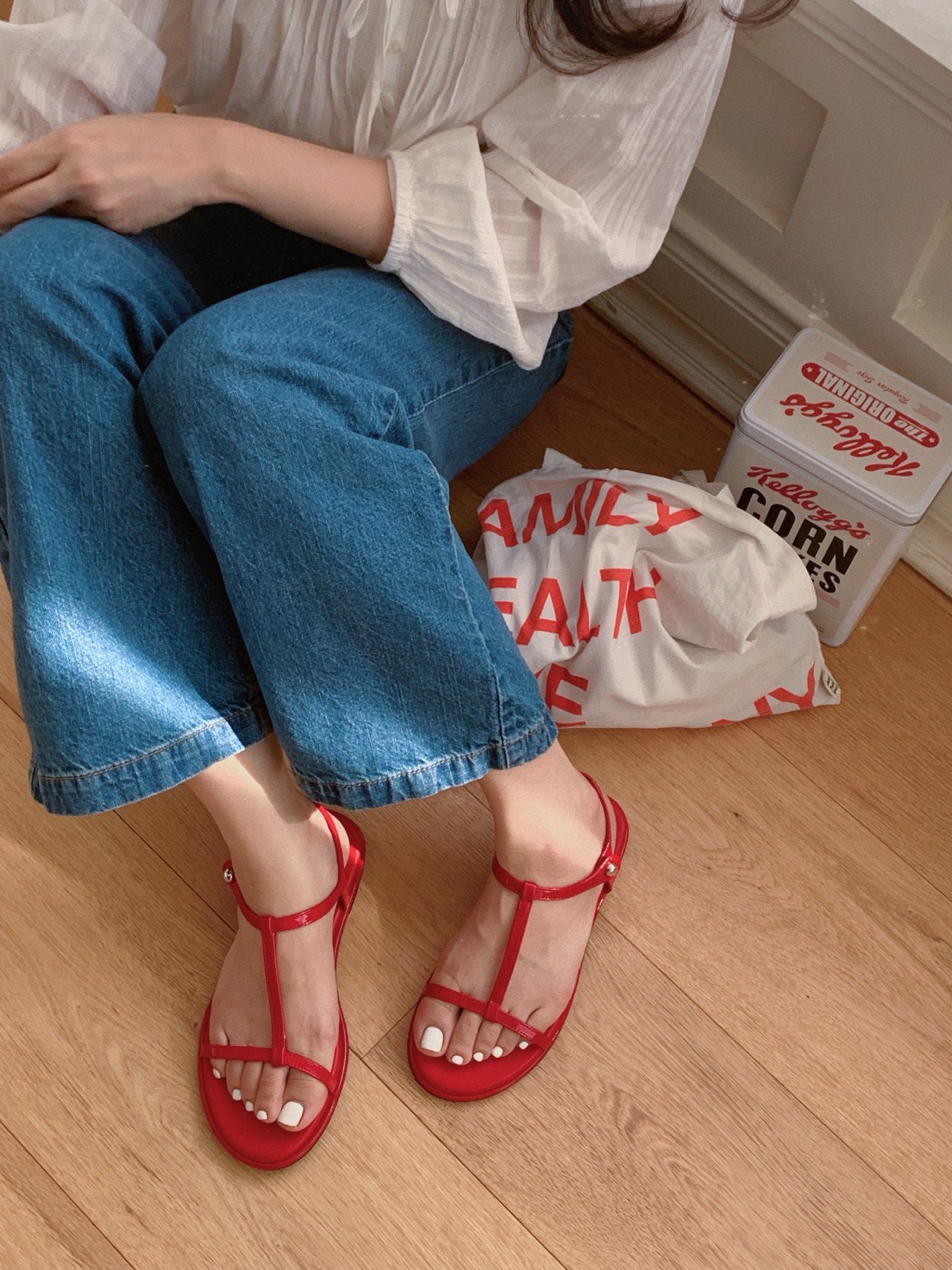 Slim T-Strap Sandals