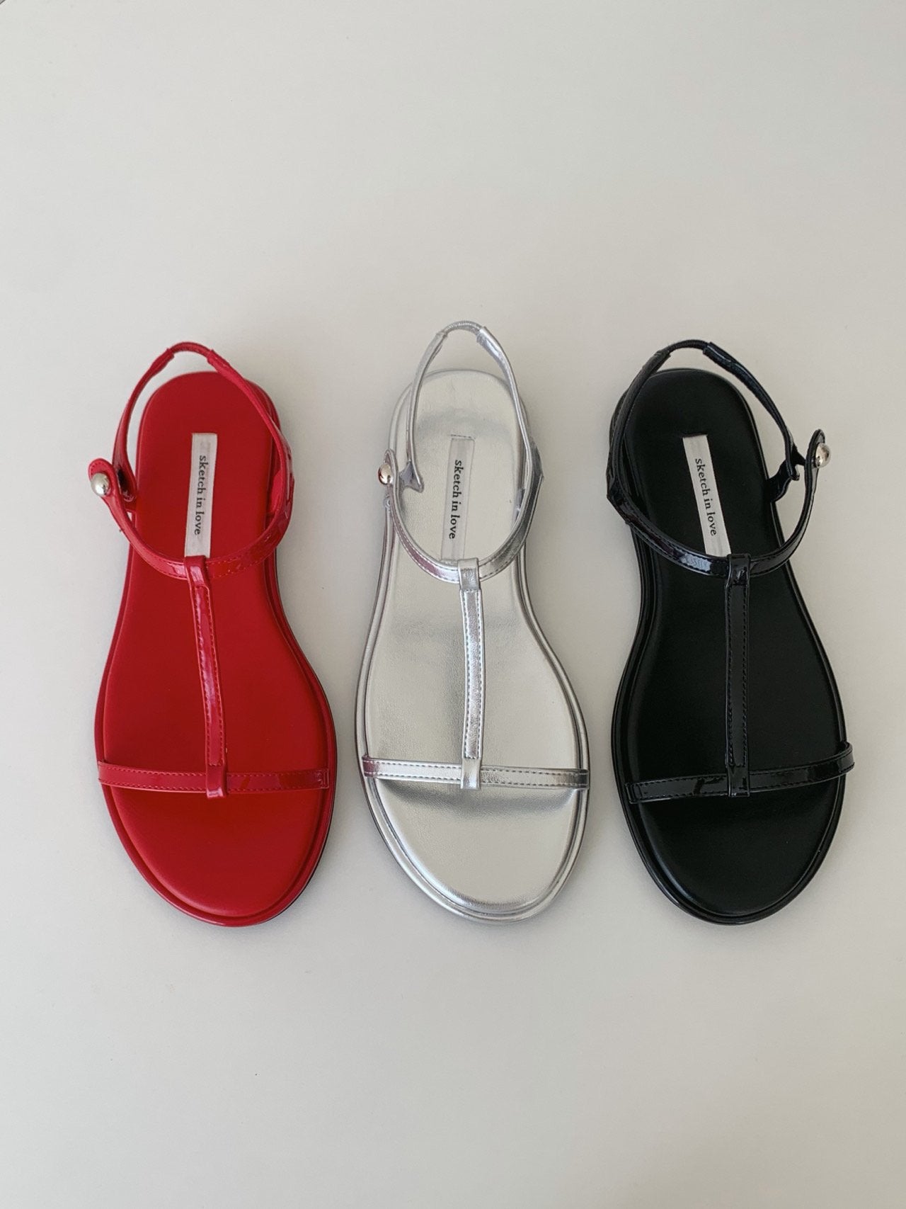 Slim T-Strap Sandals