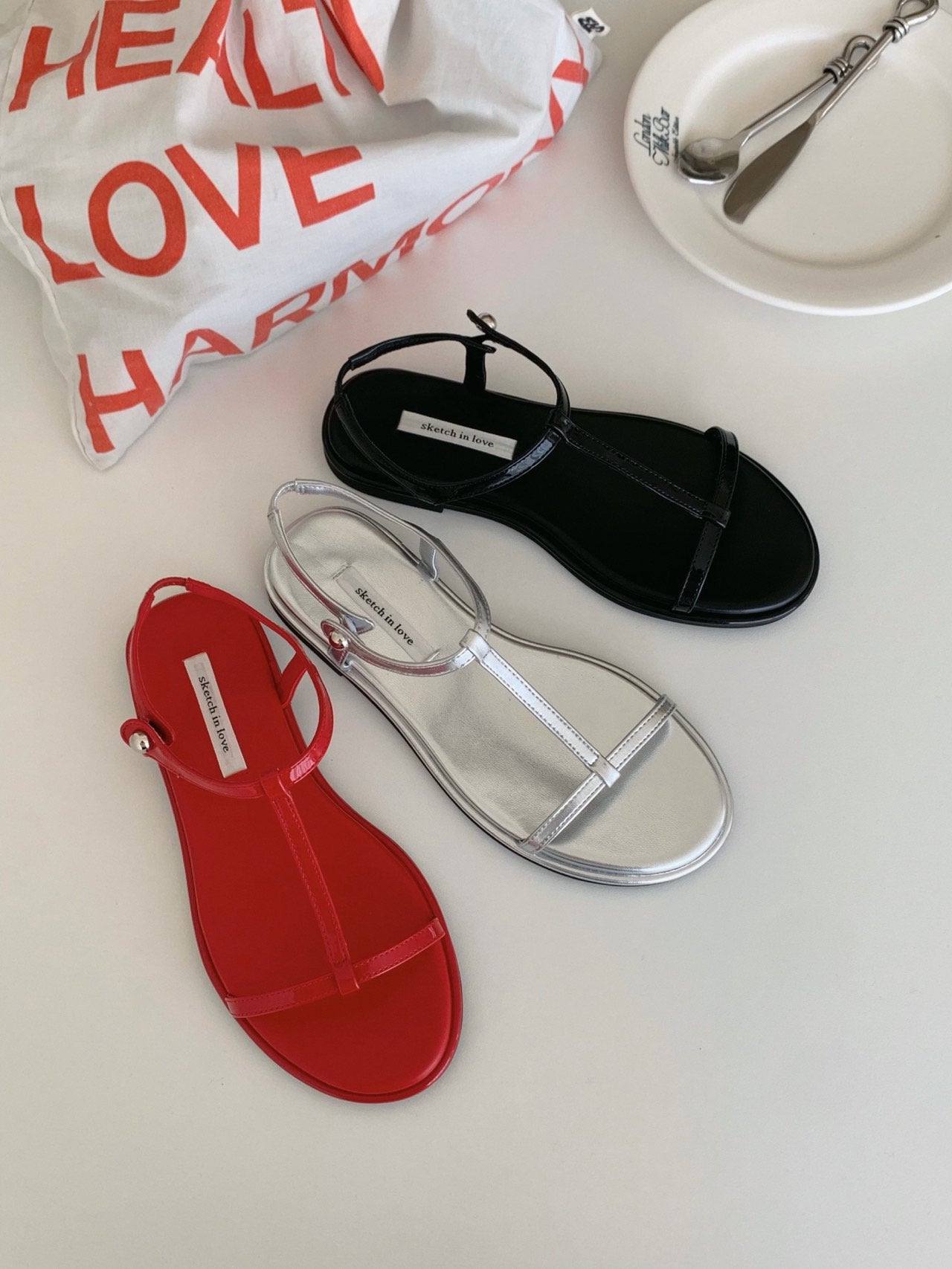Slim T-Strap Sandals