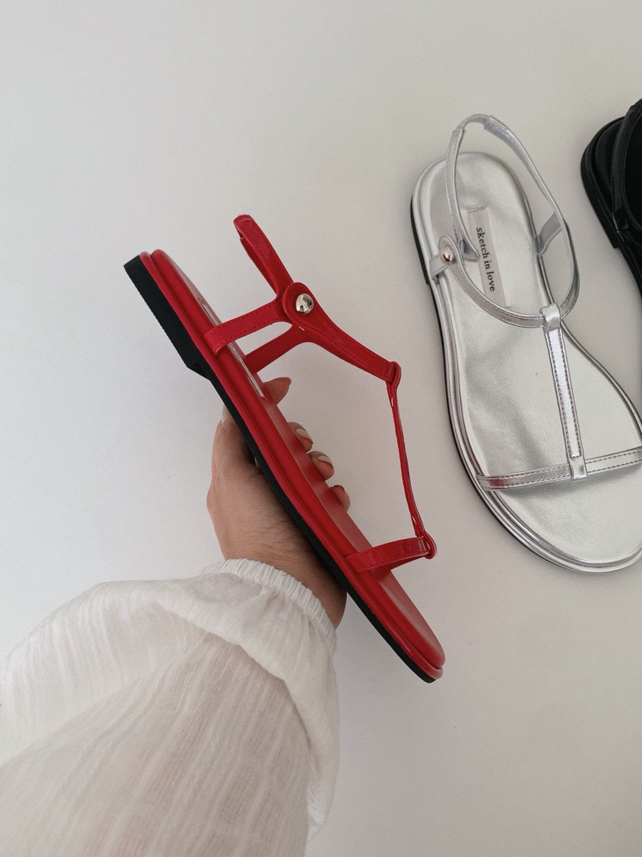 Slim T-Strap Sandals