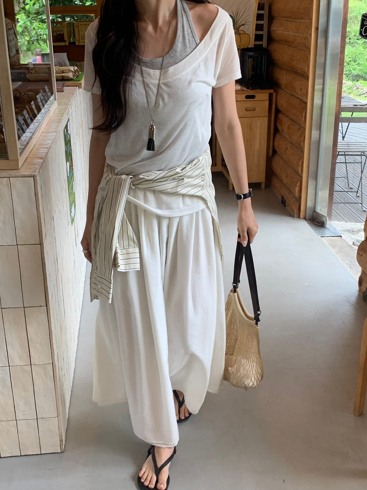 Juliet Banding Long Skirt-2col