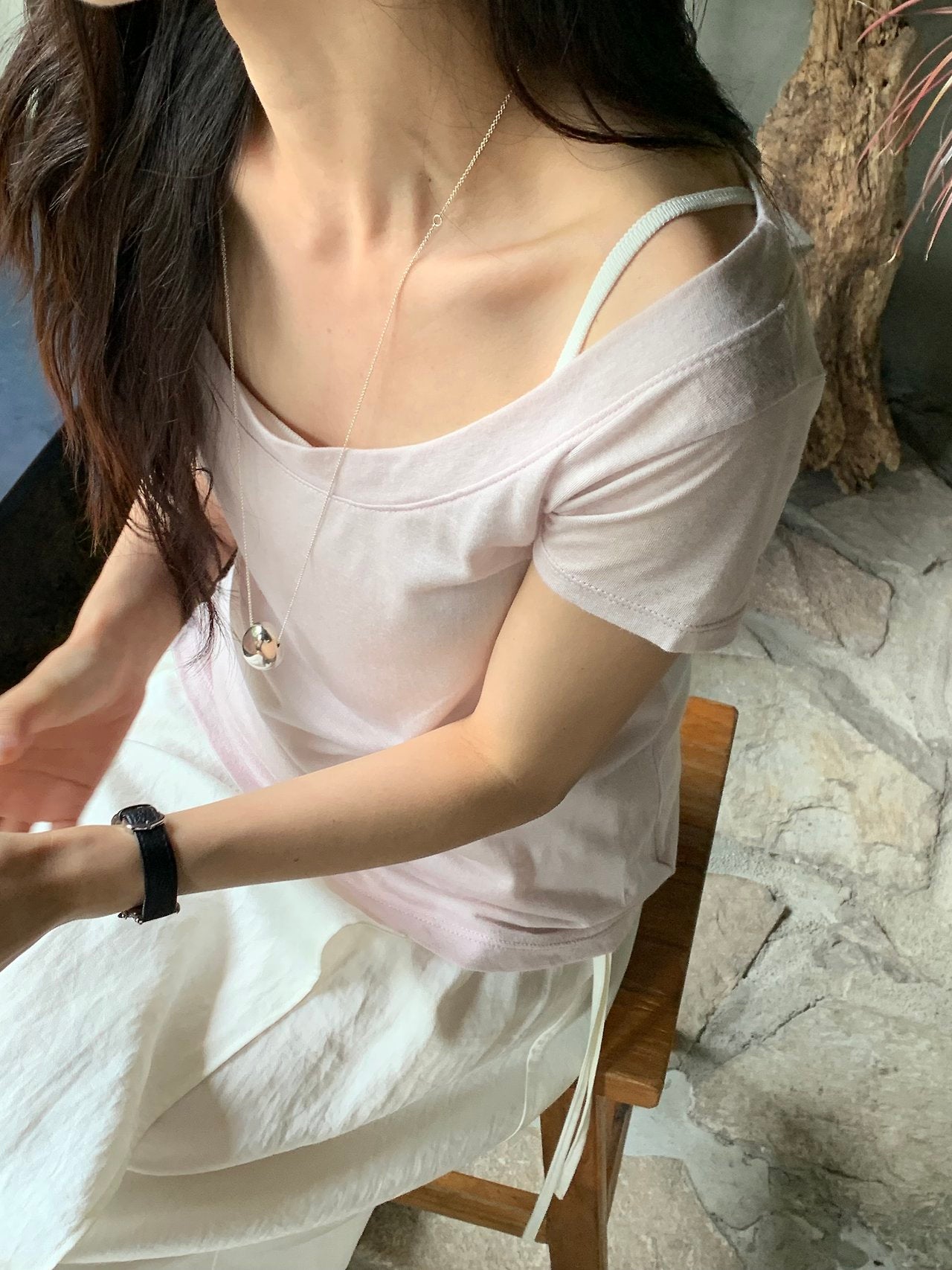 Lena Off-shoulder T-4col