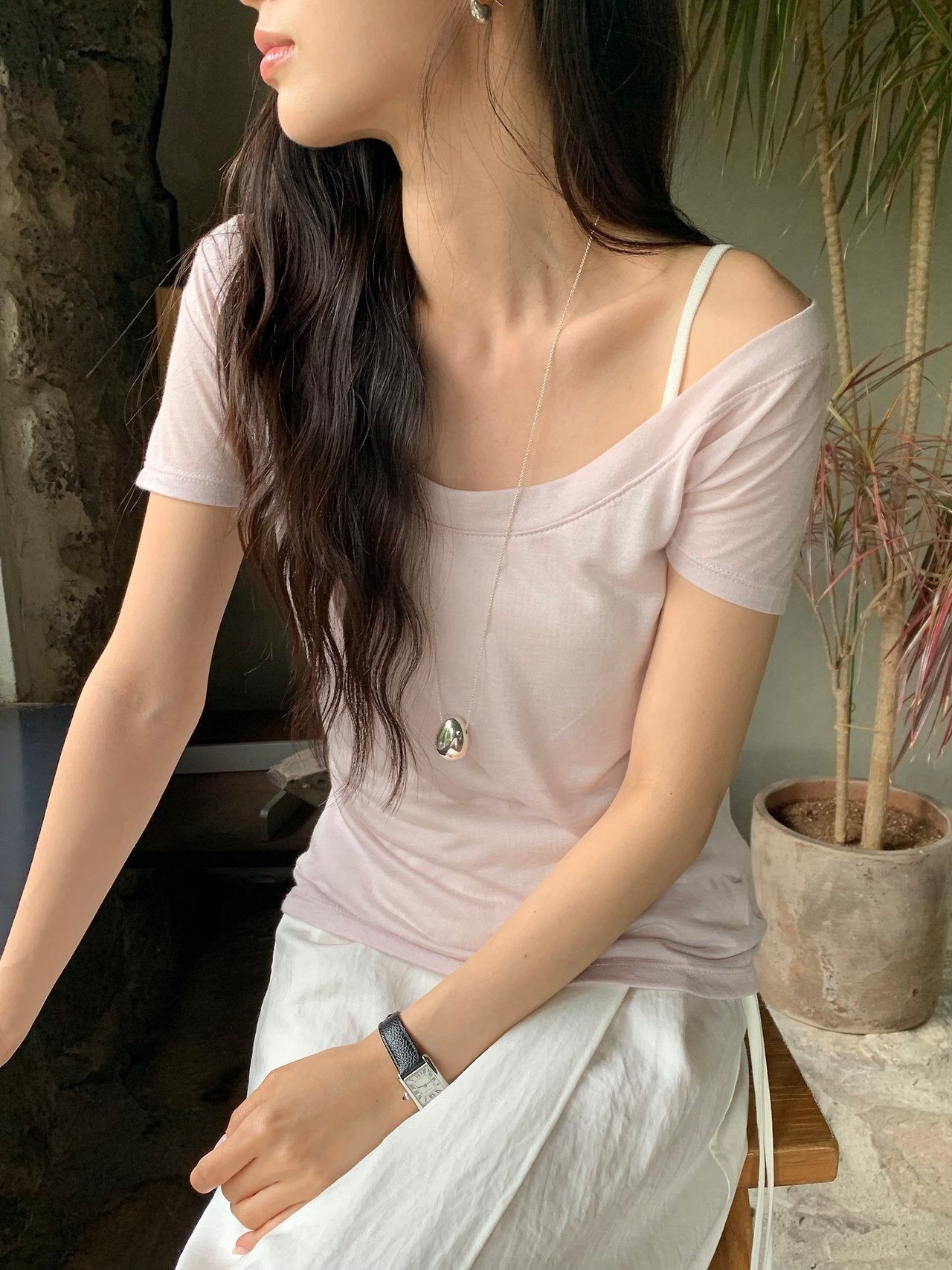 Lena Off-shoulder T-4col