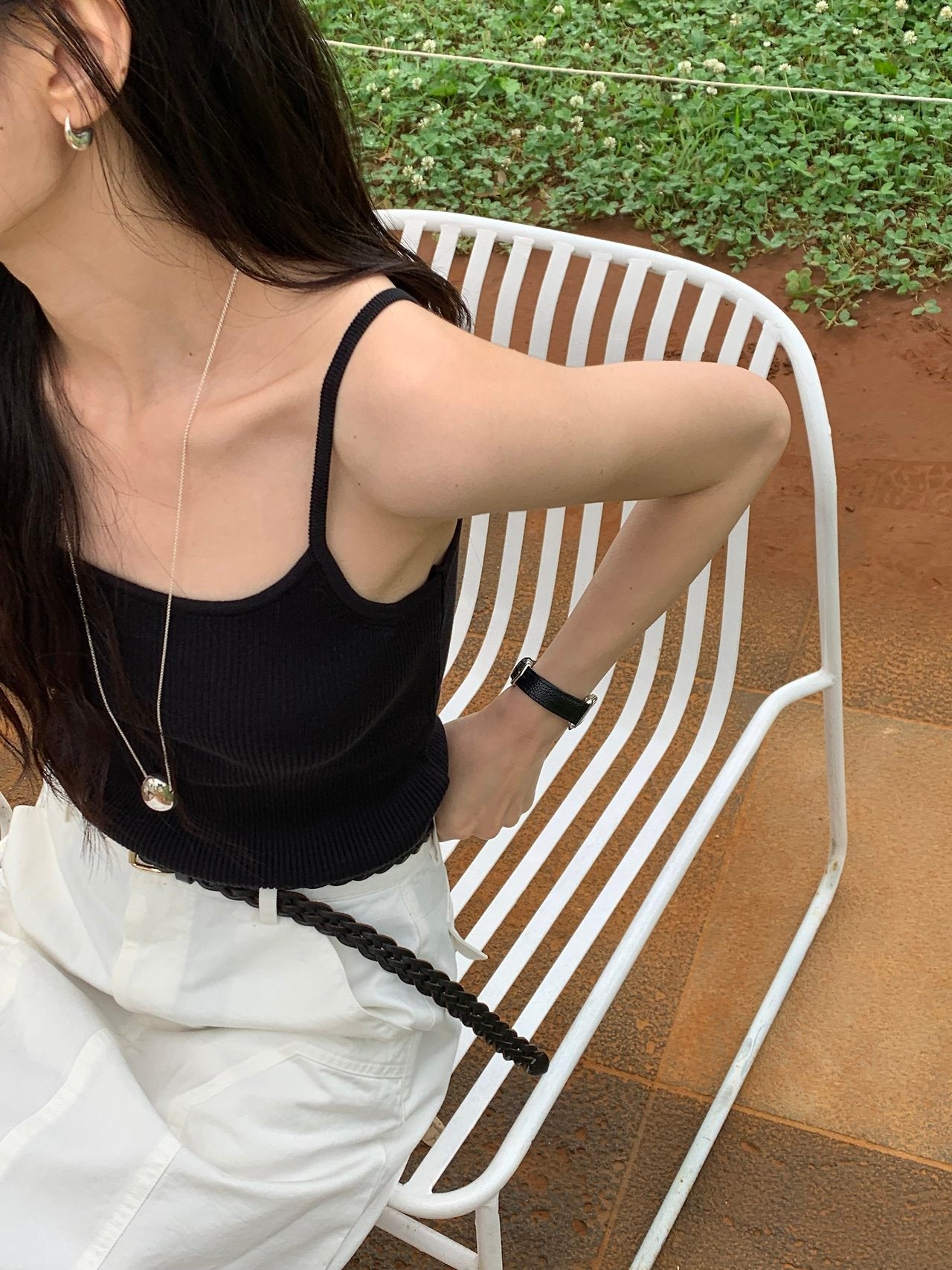 Birkin silk100% sleeveless knit-2col