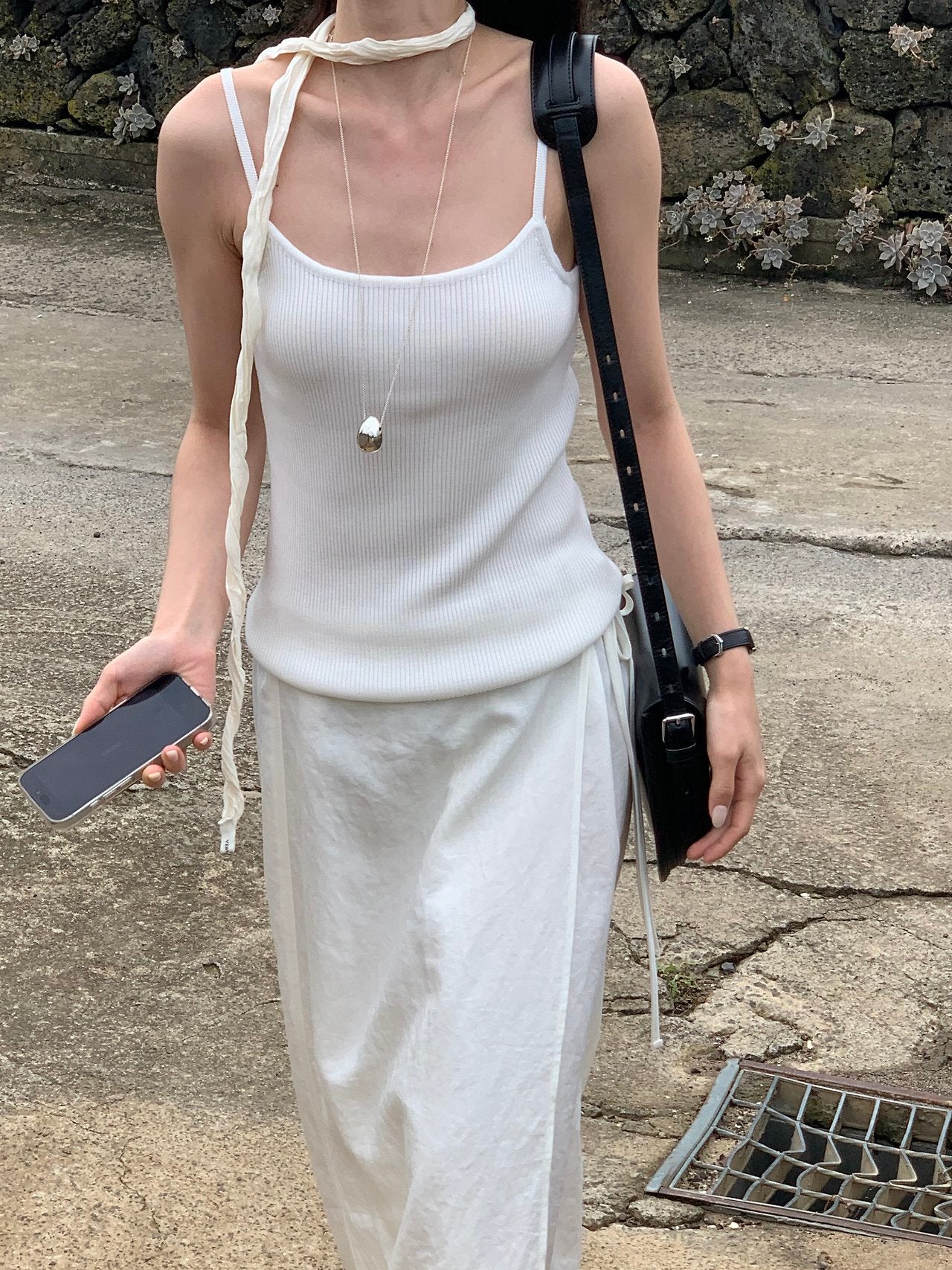 Birkin silk100% sleeveless knit-2col